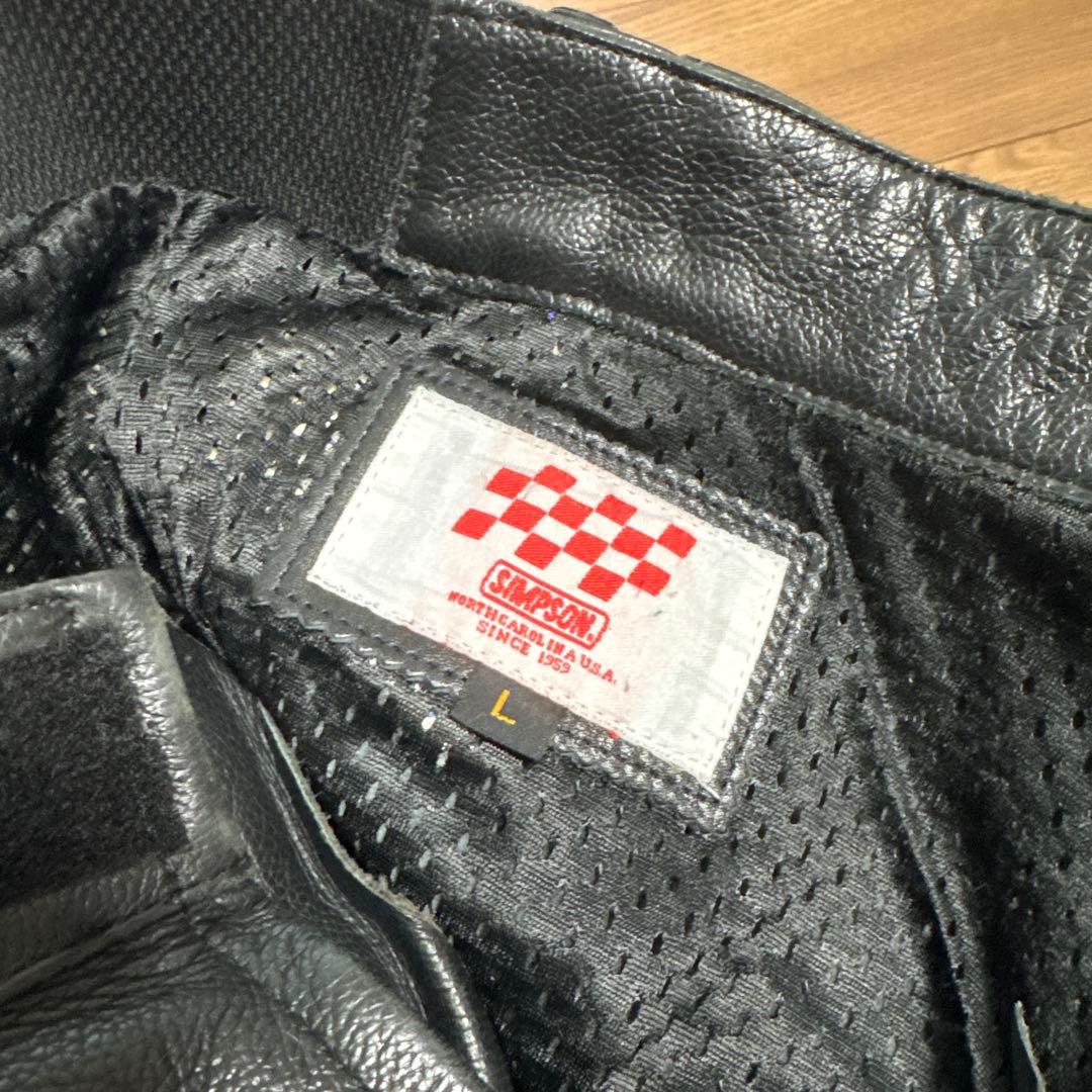 SIMPSOM レザー バイクパンツ 黒
