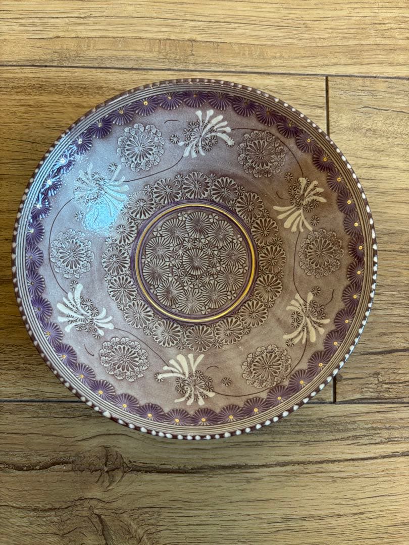 京焼 清水焼 森里陶楽 紫彩華紋 鉢2組 三島手 象嵌 刷毛目 櫛目 作家さん