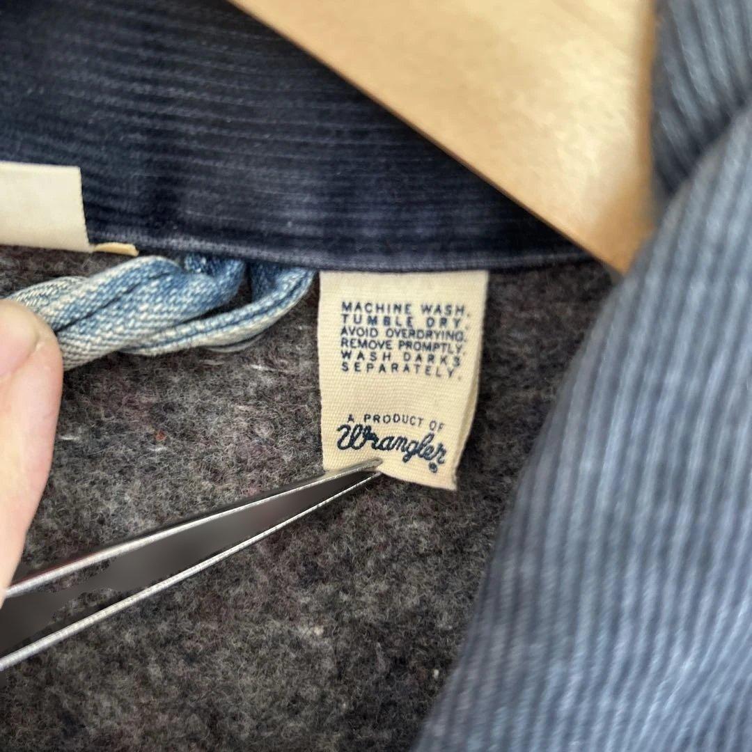 Wrangler、ライトブルー デニムジャケット コーデュロイ襟