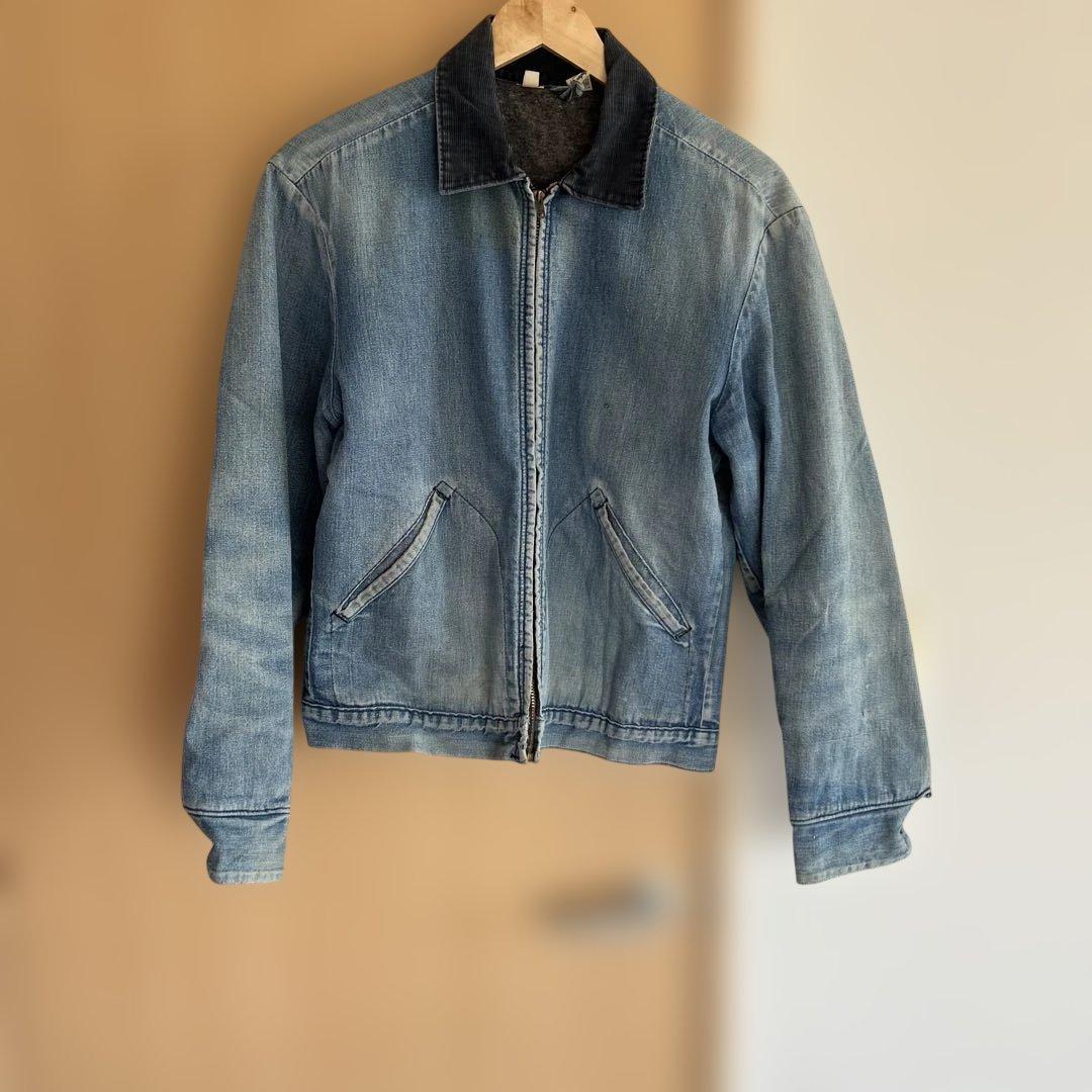 Wrangler、ライトブルー デニムジャケット コーデュロイ襟