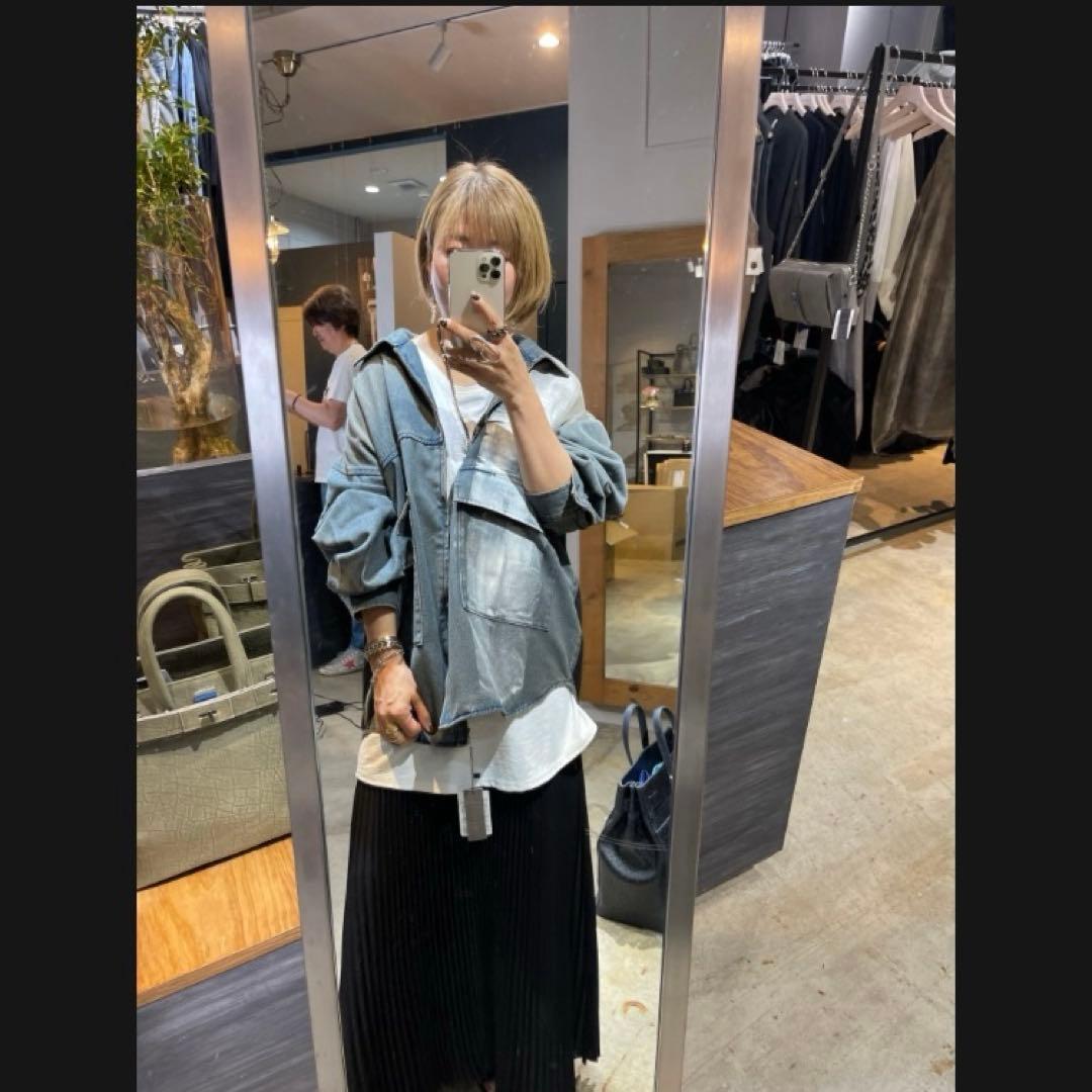 新品　M.U.L くすみブルー　ヴィンテージリメイク　デニム　セットアップ　レア