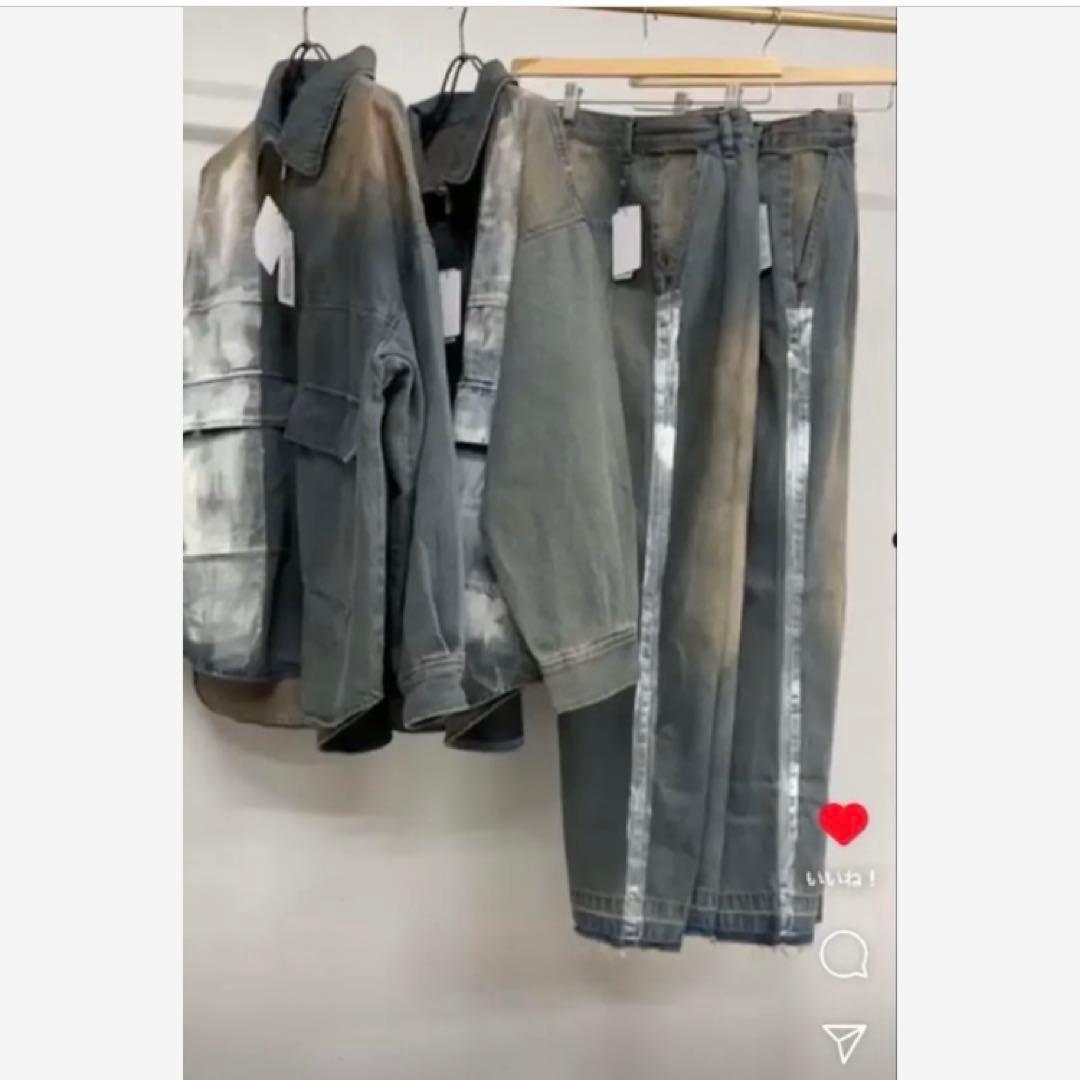 新品　M.U.L くすみブルー　ヴィンテージリメイク　デニム　セットアップ　レア