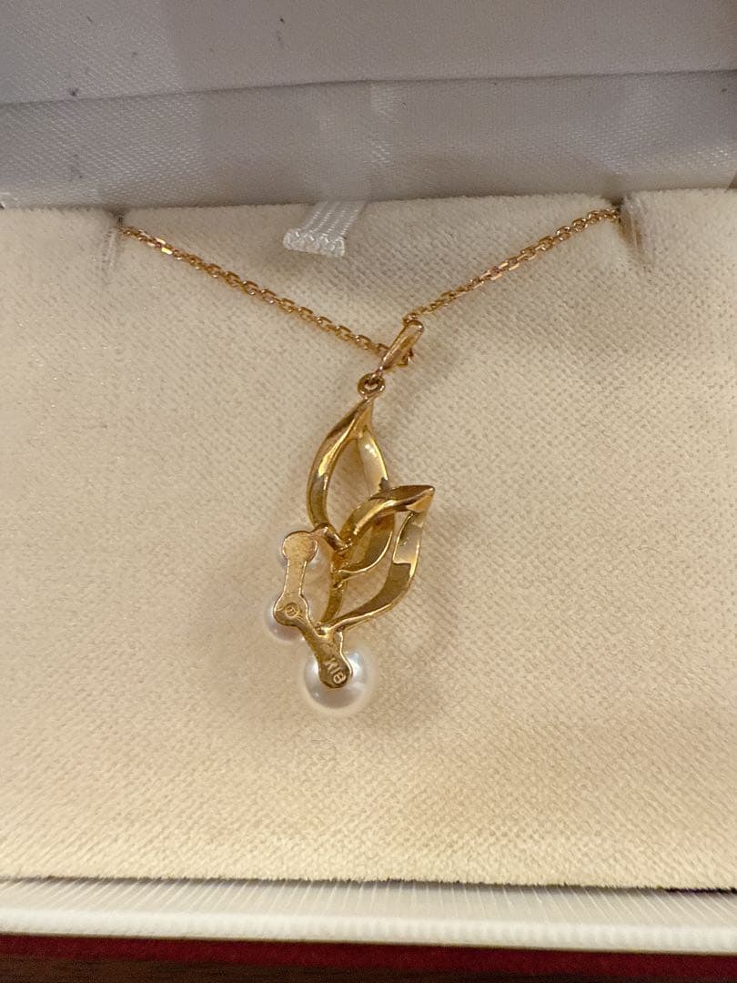 ミキモト K18YG アコヤ真珠 ペンダントネックレス 径約4.3-5.9mm