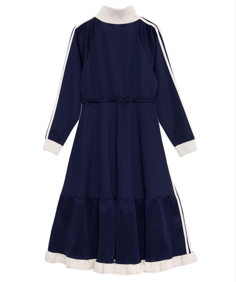 PUNYUS フリルジャージワンピース ネイビー サイズ3