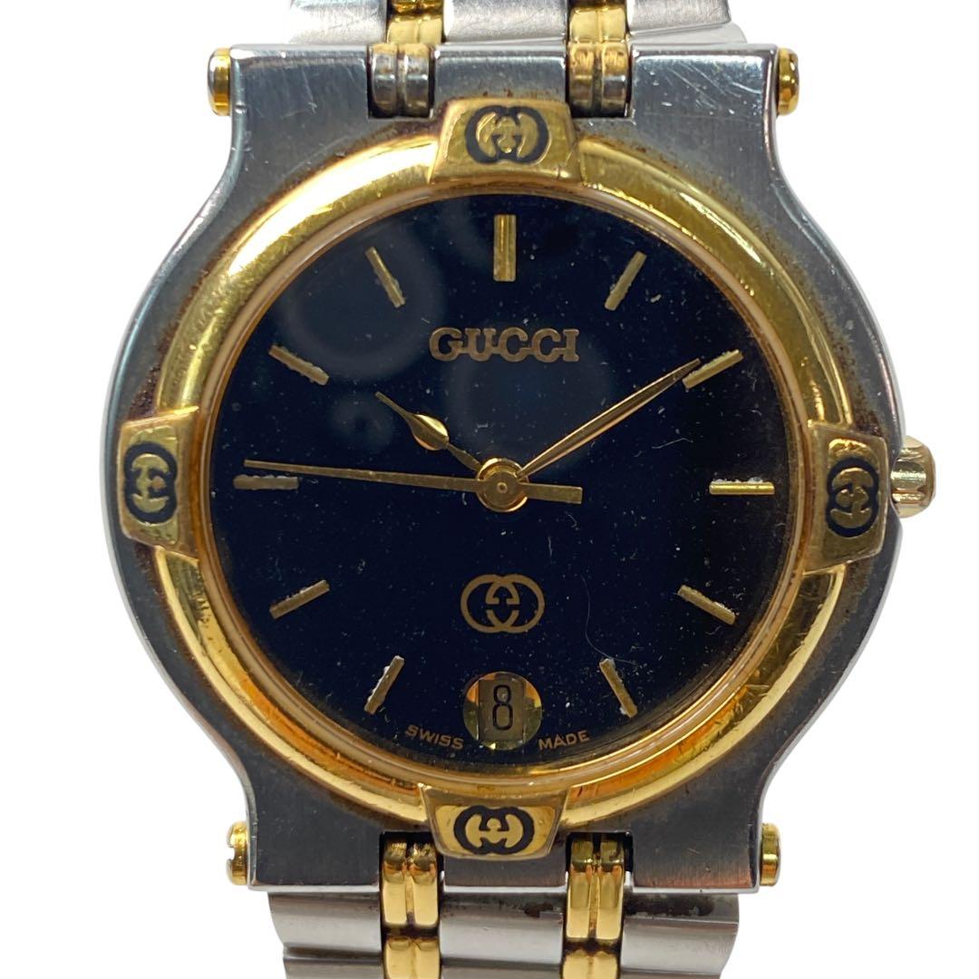 グッチ GUCCI 9000M SSクォーツ 黒文字盤