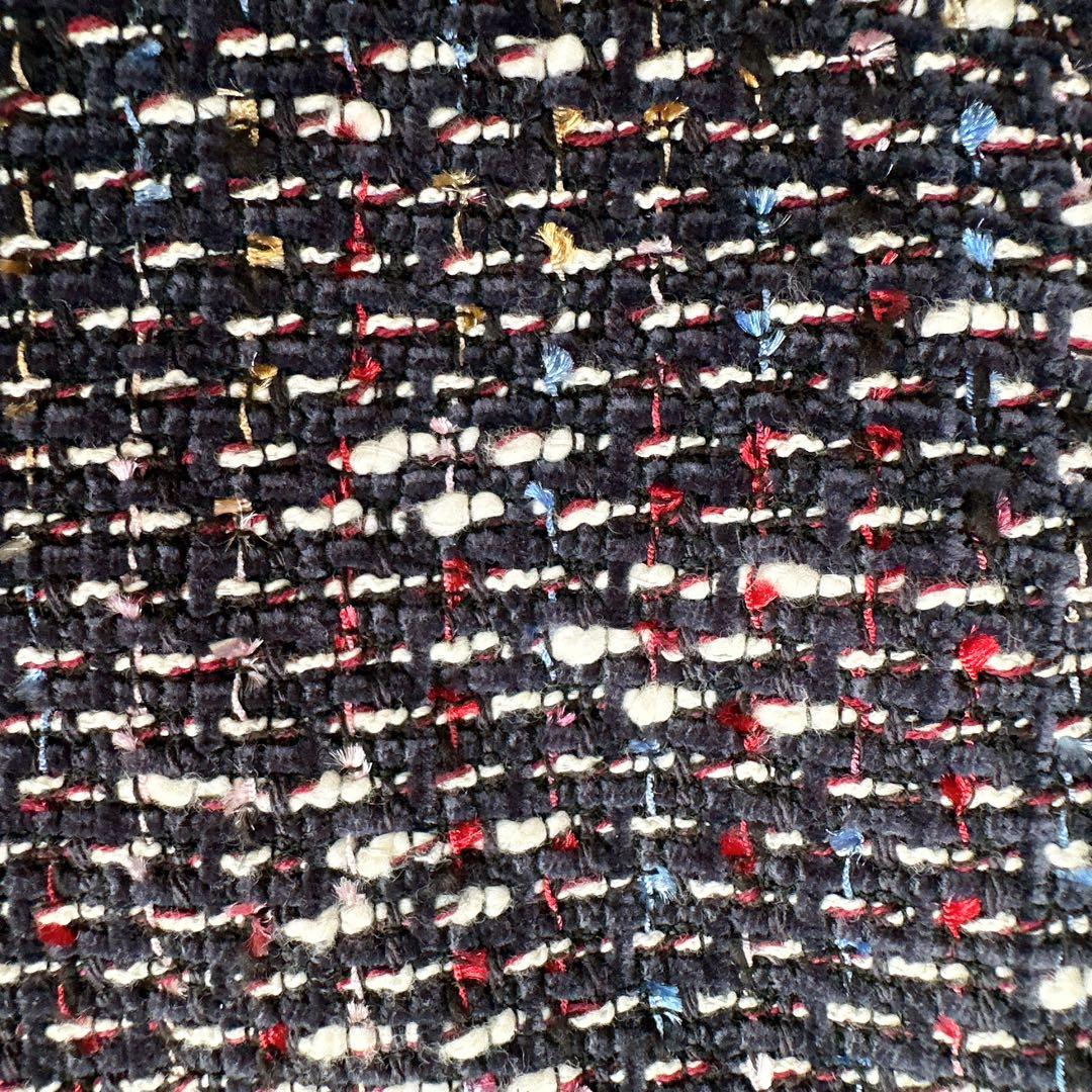 Theory セオリー ツイード ノーカラージャケット フリンジ M サイズ2