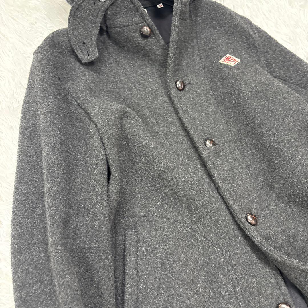 DANTON ダントン フード付き ロングコート ウール　44 大きいサイズ