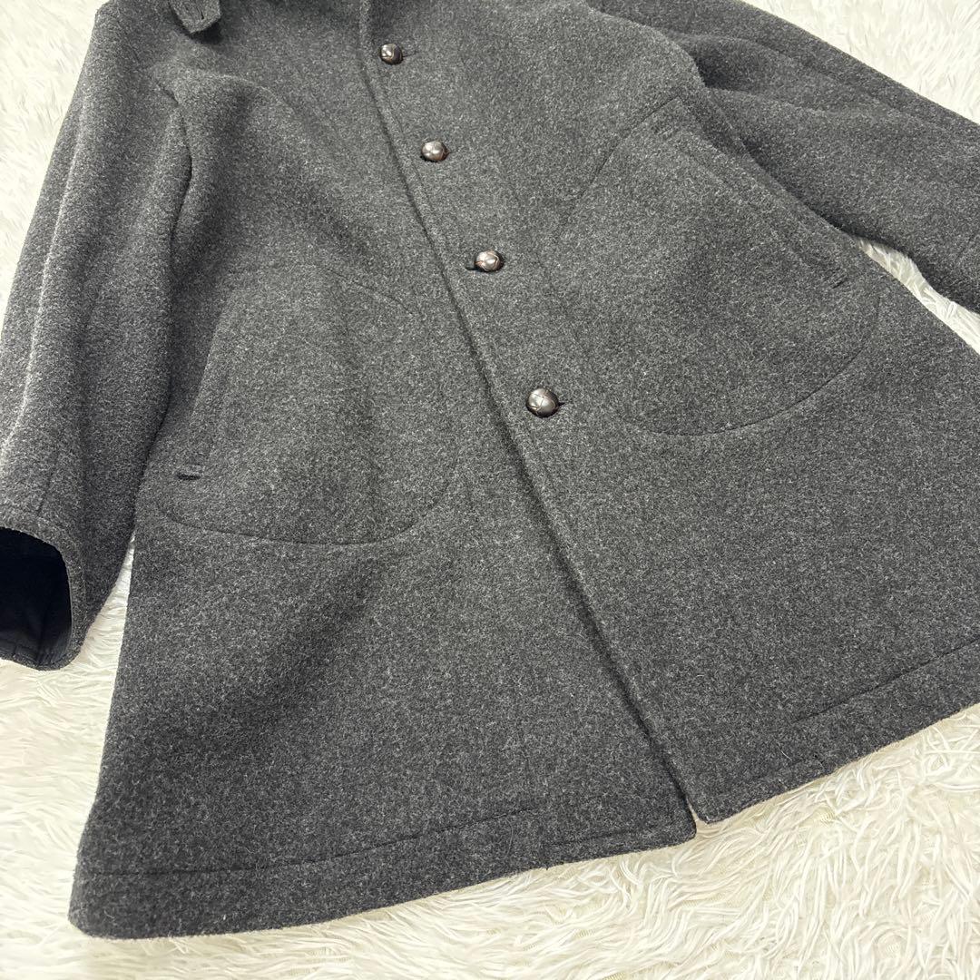 DANTON ダントン フード付き ロングコート ウール　44 大きいサイズ