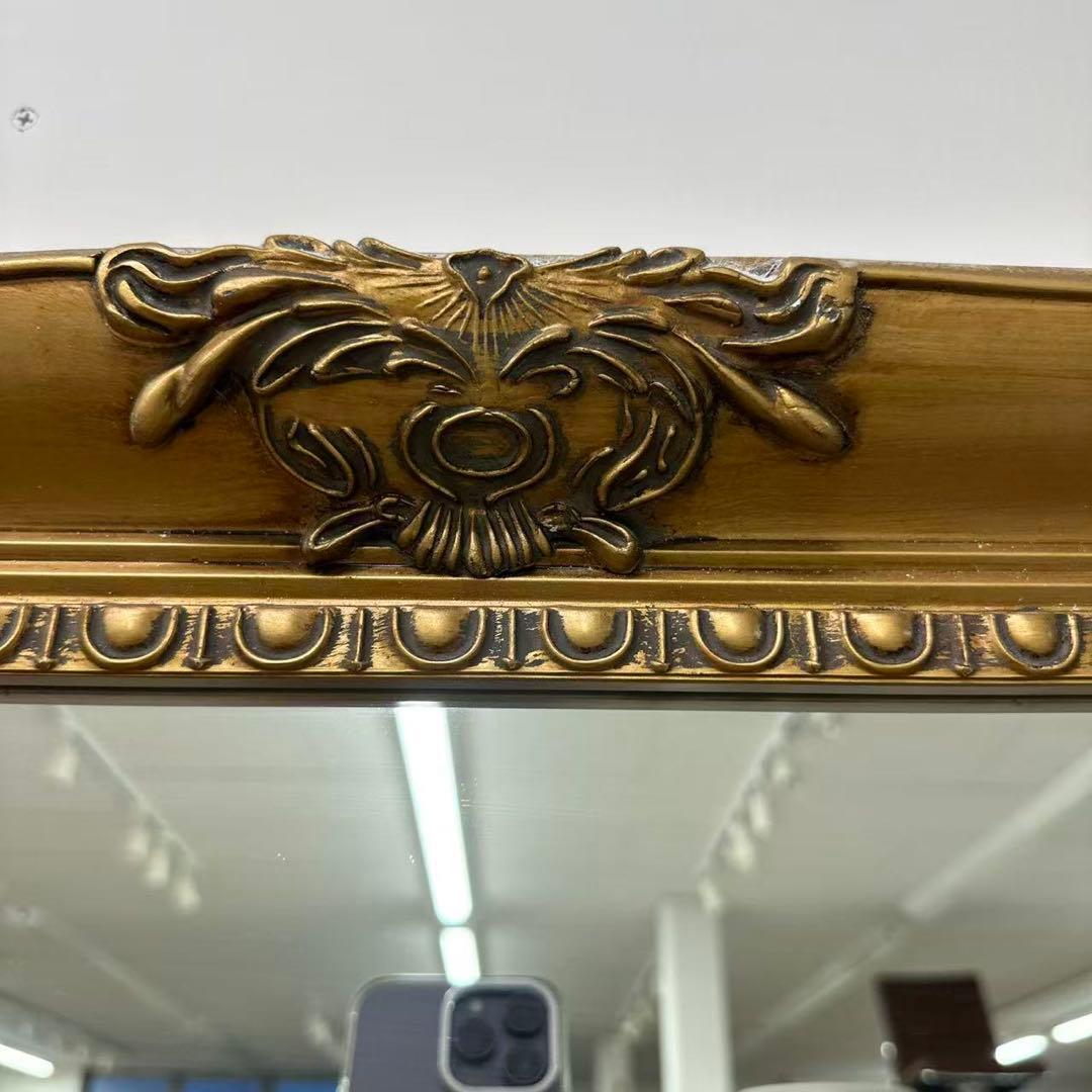 全身鏡 アンティーク調 ミラー 180cm 大型 ヴィンテージ調 ゴールド