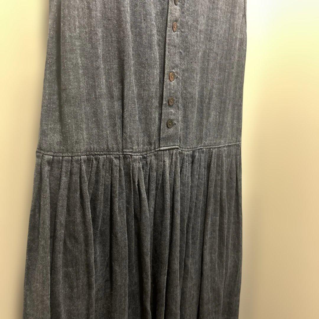 リゼッタ✴︎リネン100%✴︎ノースリーブロングワンピース✴︎ネイビー