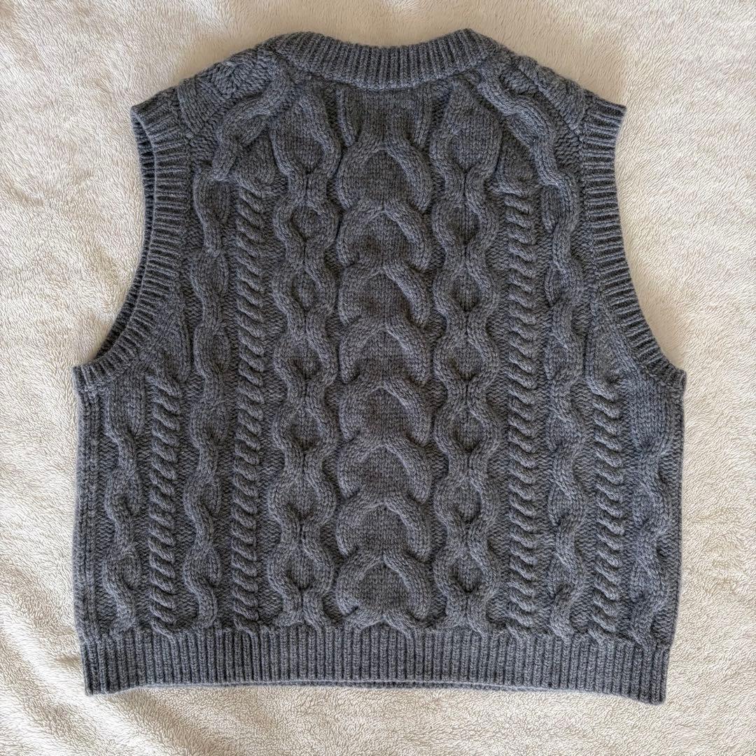 Theory 24AW アランケーブル柄 クルーネックニットベスト