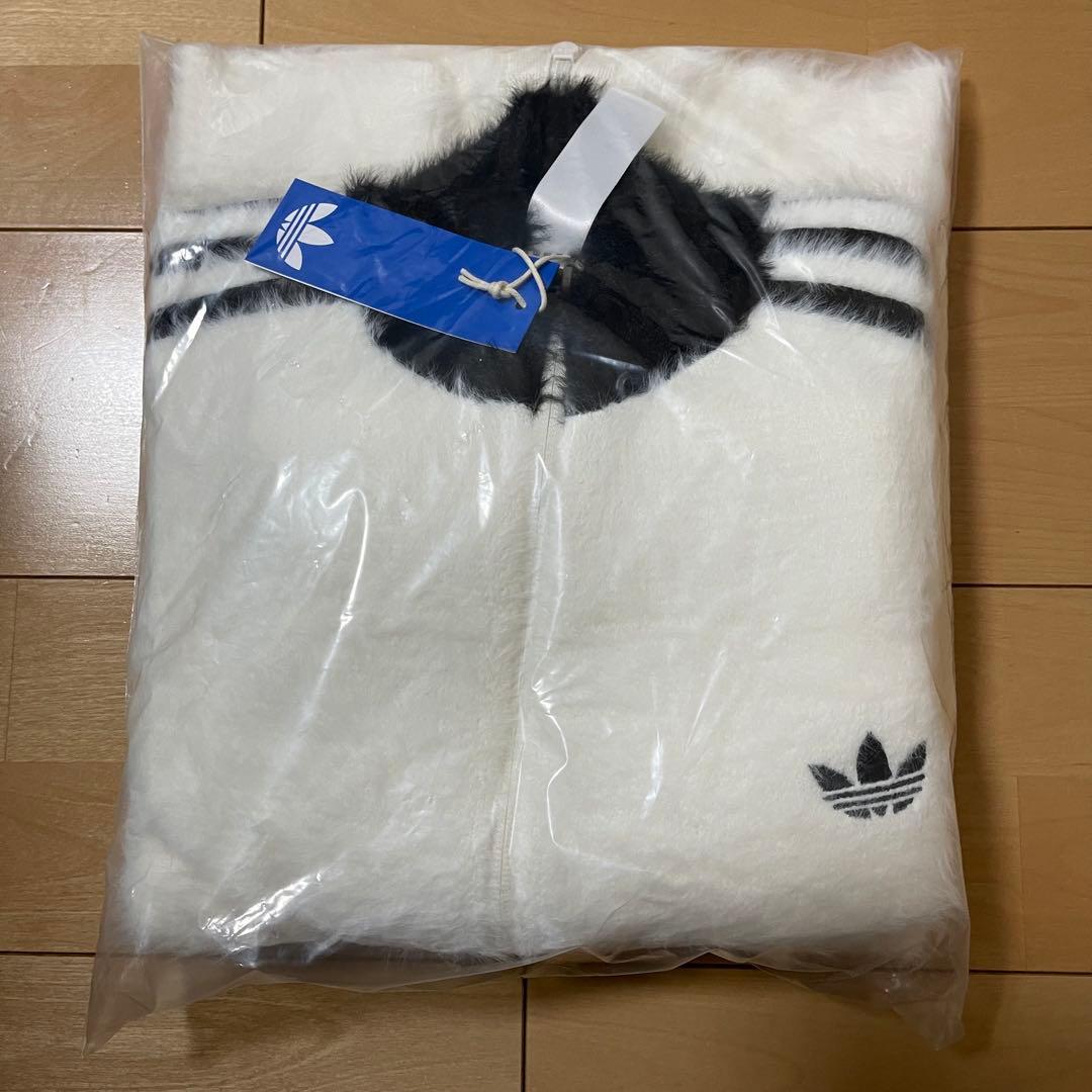 新品2XL】アディダス フェイクモヘヤ クラシック トラックトップ ジャケット白