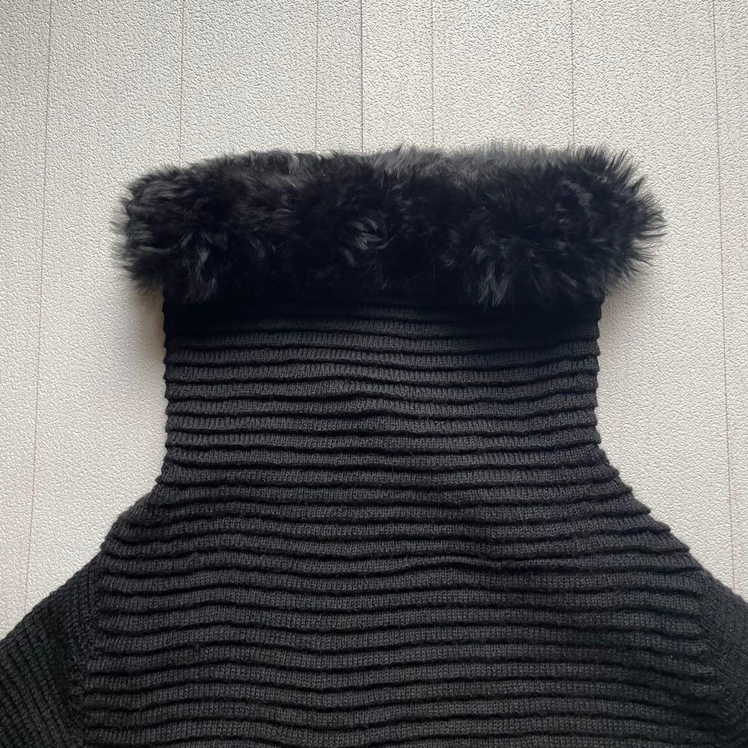 ベビーアルパカ100% PERUVIAN CONNECTION ファー付ポンチョ