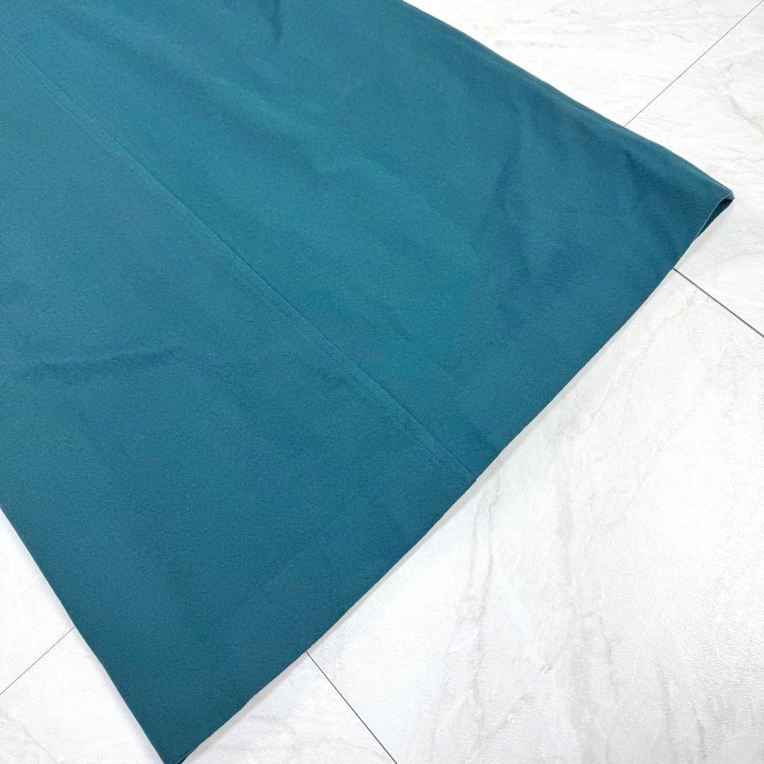 イヴサンローラン ウール ベロア マキシ丈 ロングコート ターコイズブルー M