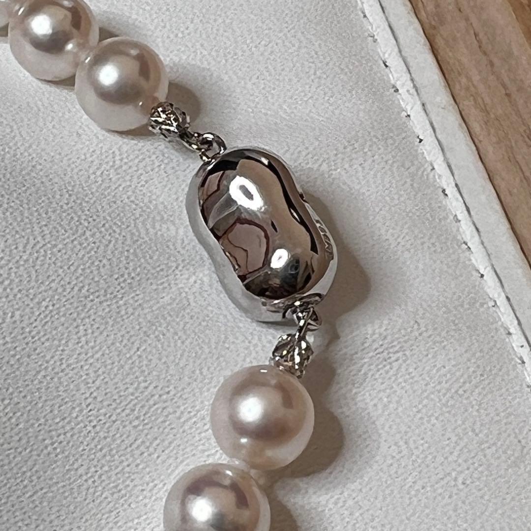 【オーロラ花珠】 あこや真珠 パールネックレス8.0-8.5mm 真珠科学研究所