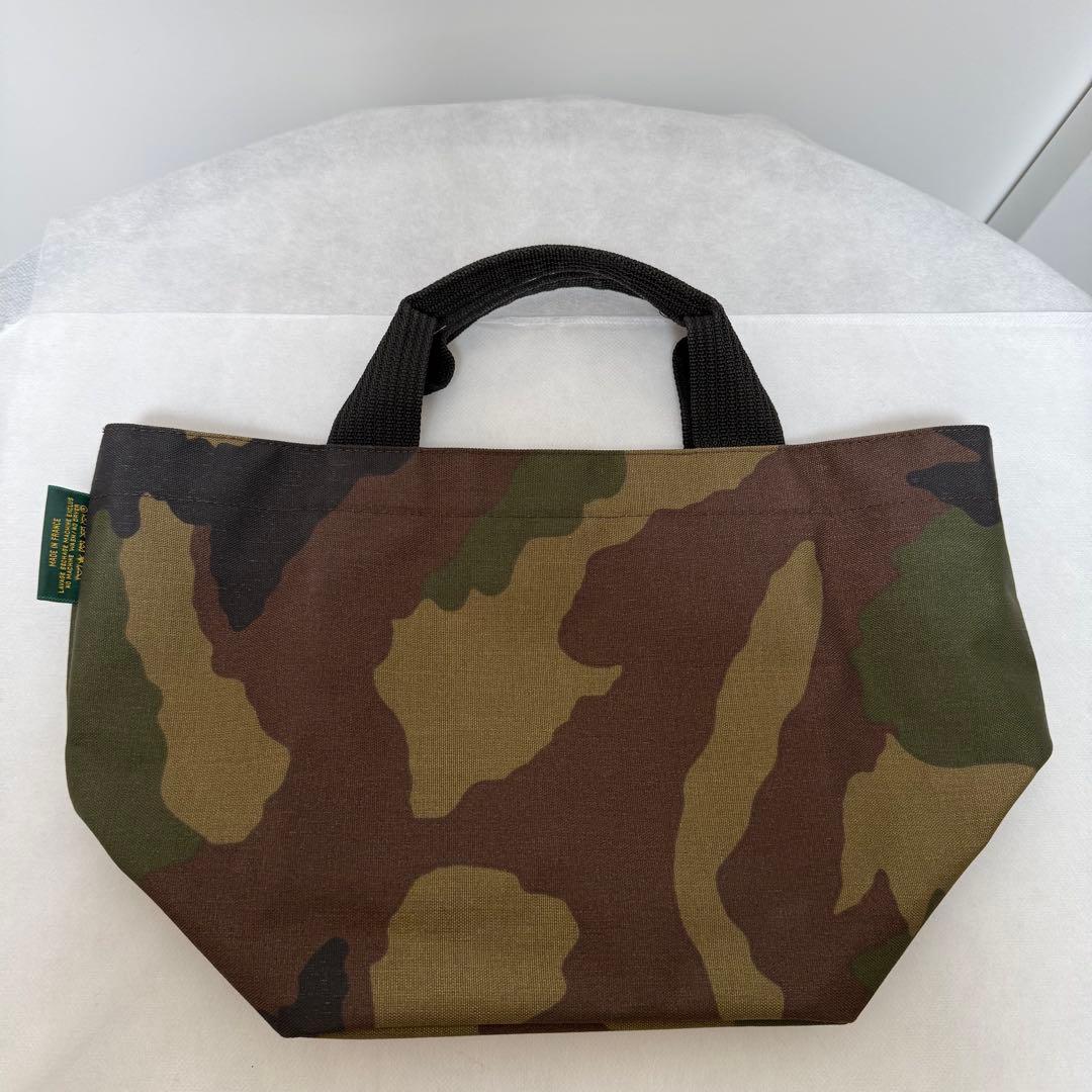 美品 エルベシャプリエ 1027Wカモフラージュ ナイロン舟型トートM　迷彩