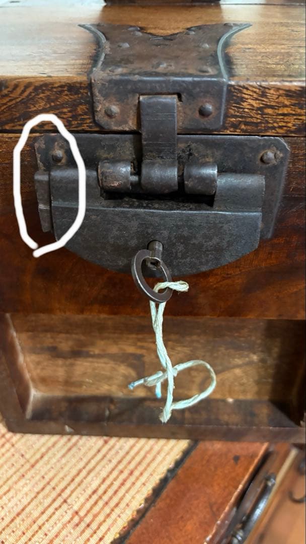 古民具　古道具　銭箱　金庫　帳場箪笥　 江戸時代後期　骨董品　錠前付ジャンク品