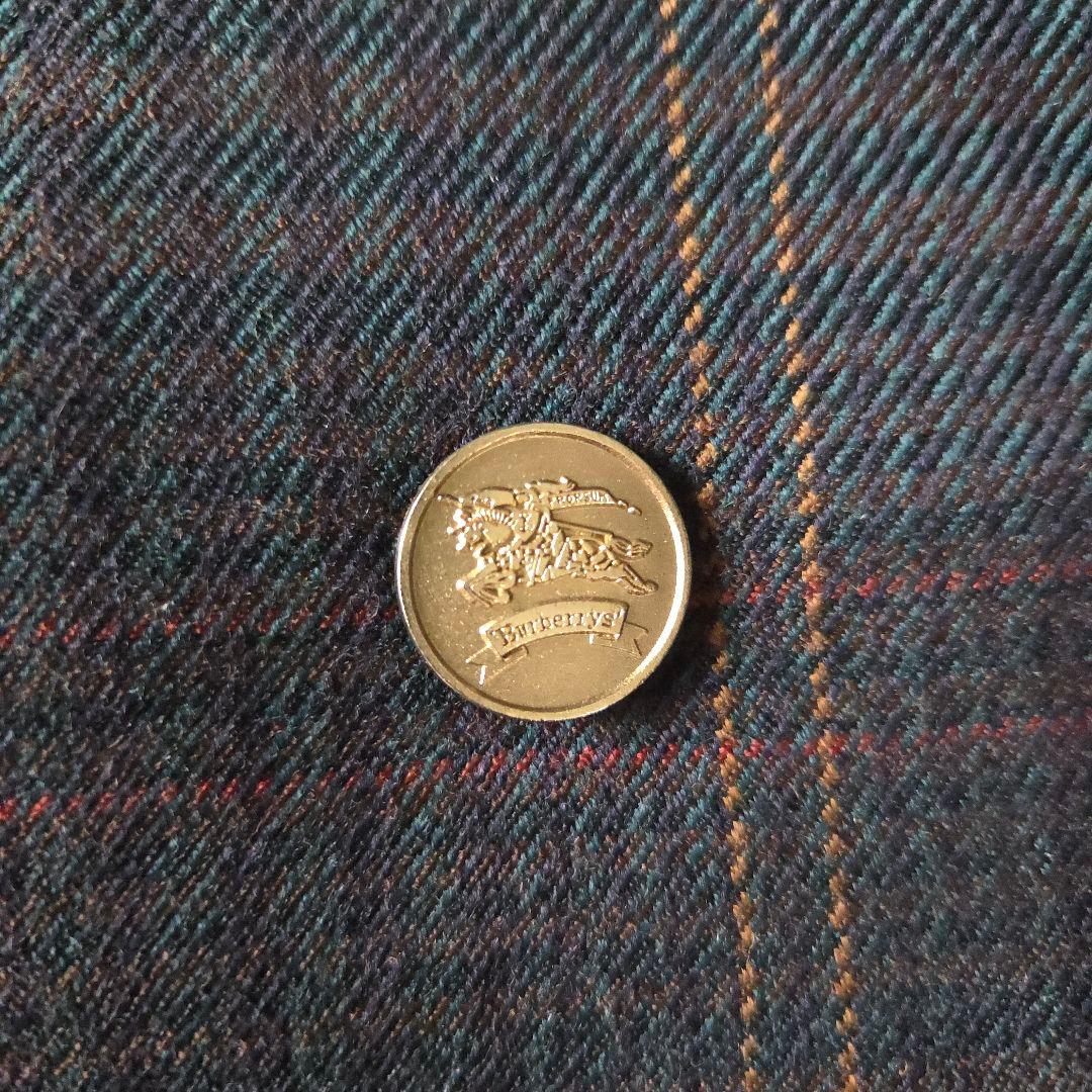 90s 日本製 Burberrys 金ボタン ホースロゴ ダブルブレスト 紺ブレ