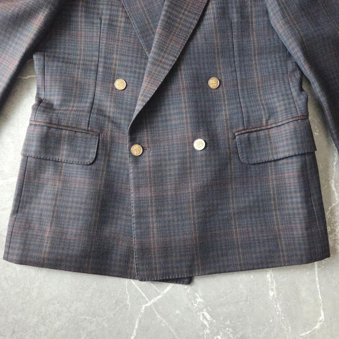 90s 日本製 Burberrys 金ボタン ホースロゴ ダブルブレスト 紺ブレ