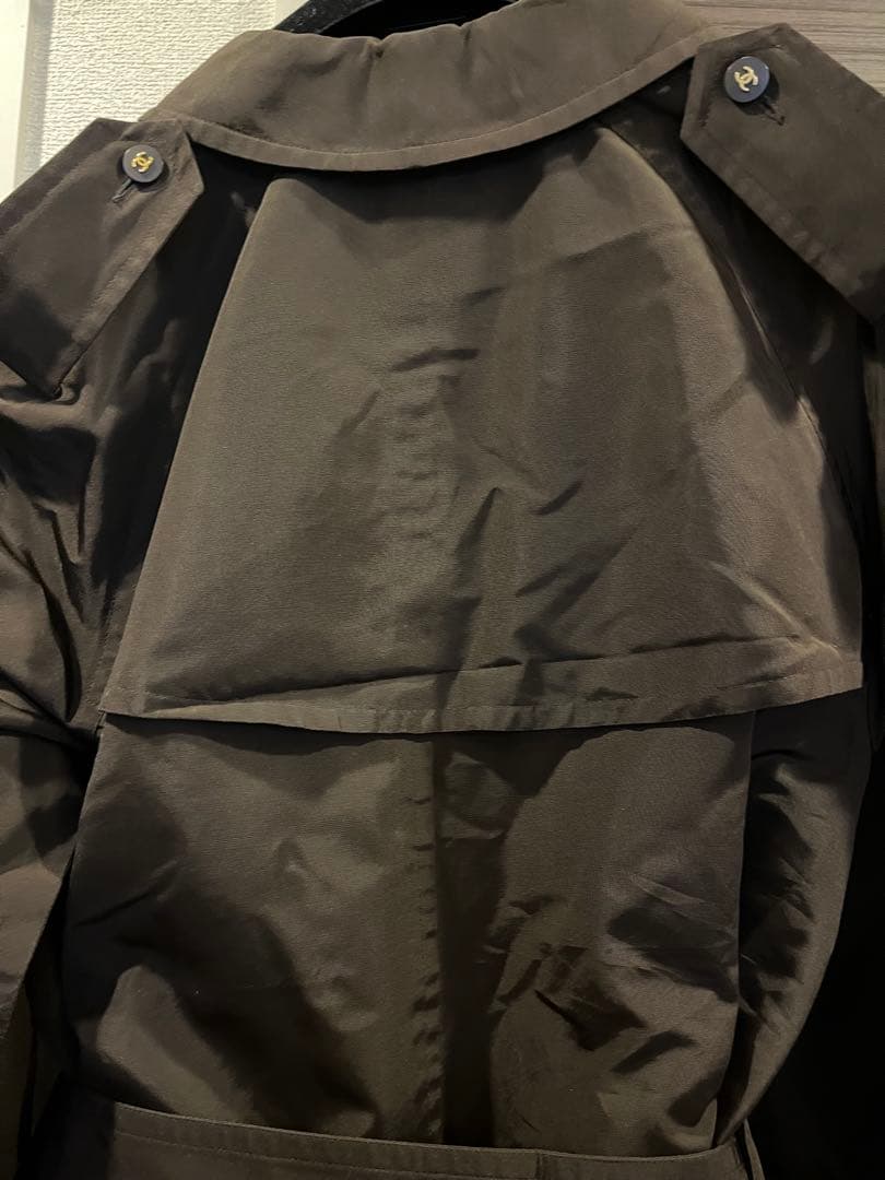 美品　CHANEL トレンチコート　38 正規品　ブラウン　シルク　ココボタン