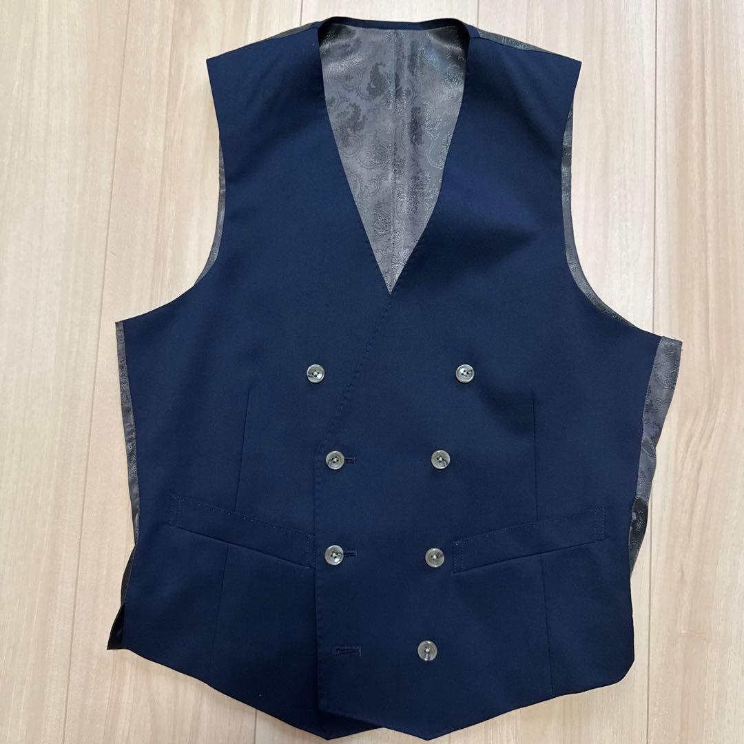 【美品】オーダースーツ スリーピース ダークネイビー