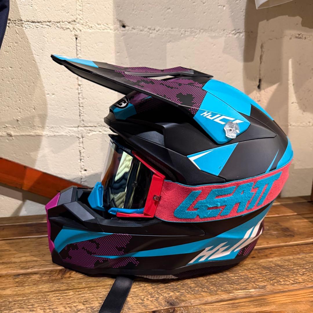 HJC オフロードヘルメット オフロードバイク ブルー　TONA Ｍ