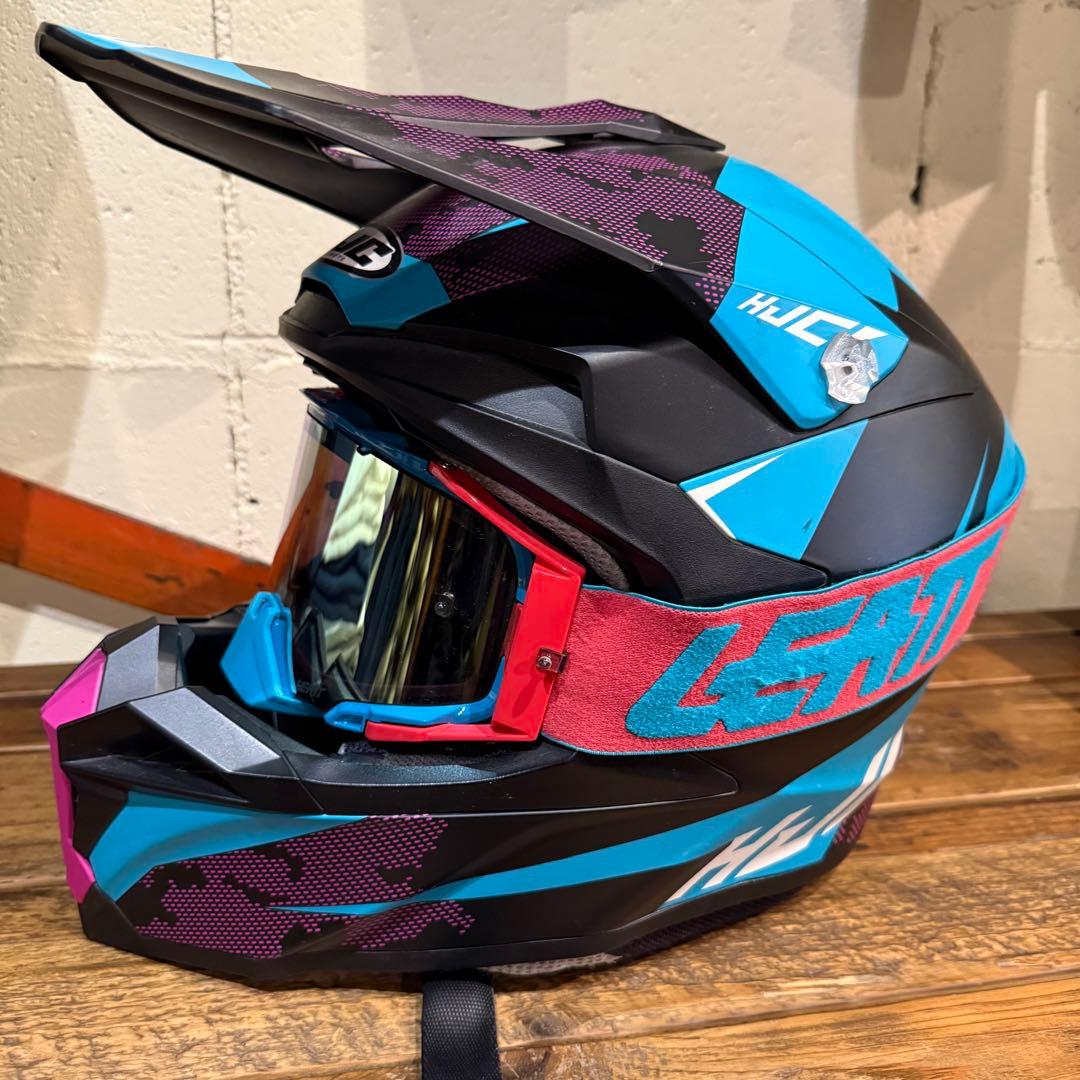 HJC オフロードヘルメット オフロードバイク ブルー　TONA Ｍ