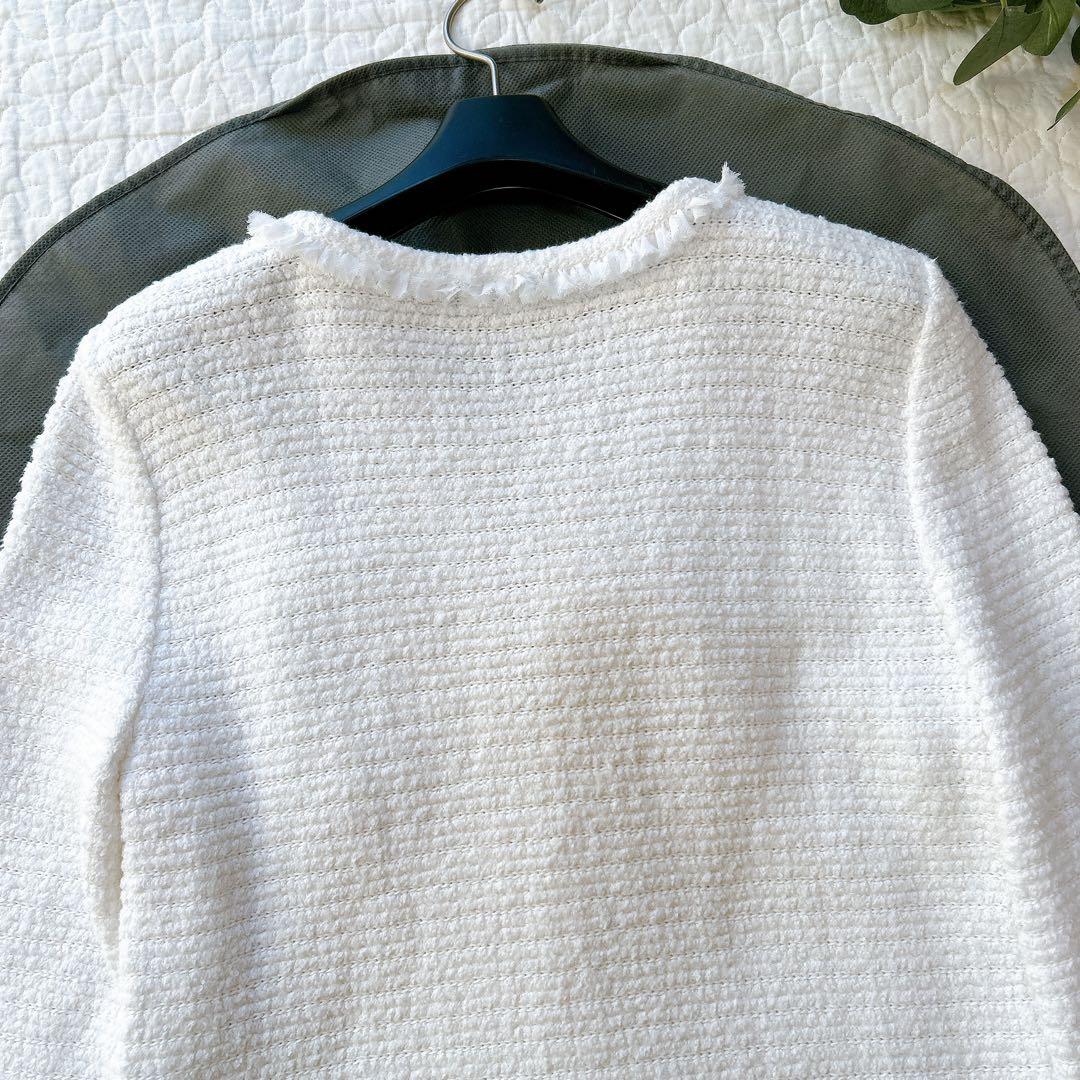 美品✨ フォクシー ツイード ジャケット ロゴチャーム 希少サイズ 42