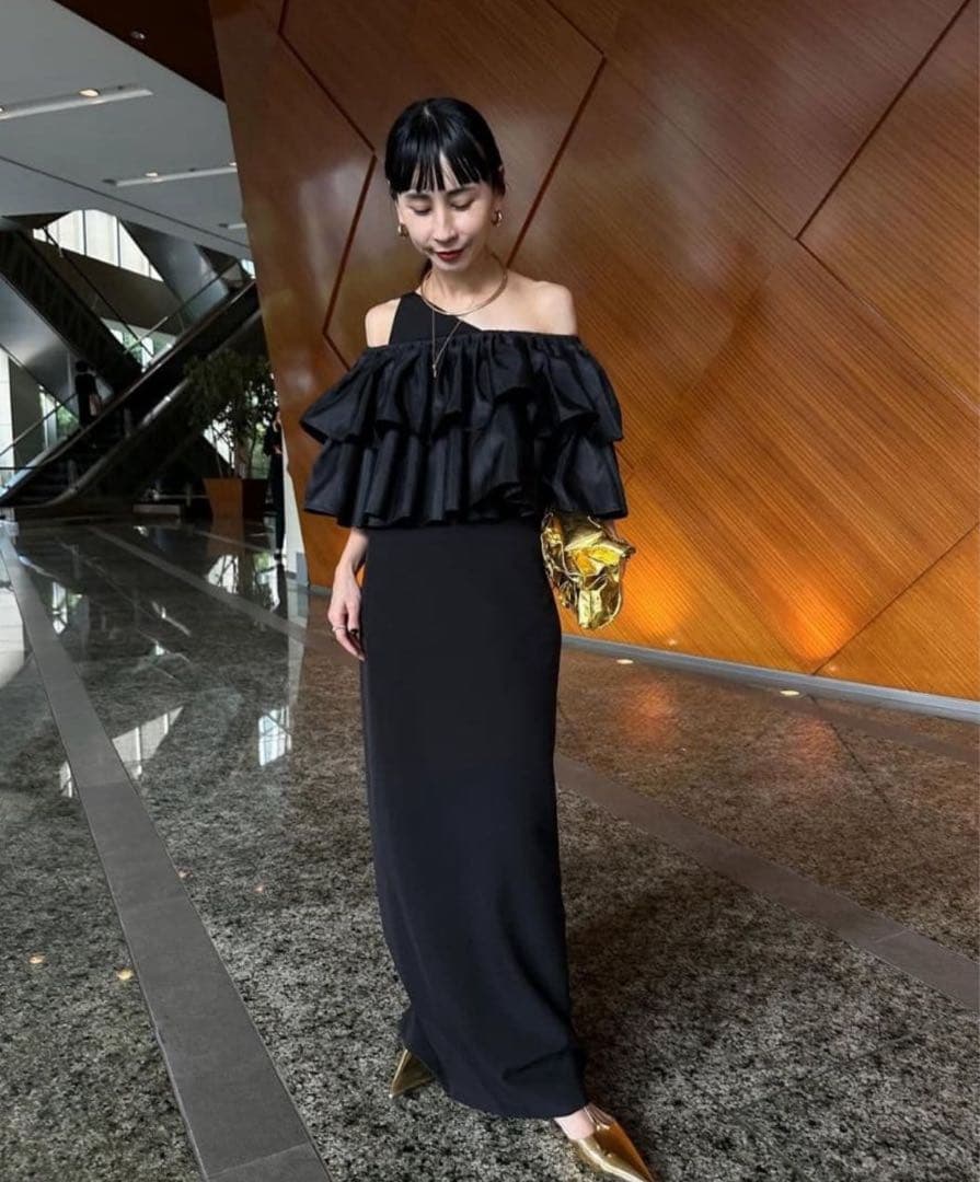 LUSTER TIERED LAYERED DRESS ameri オケージョン