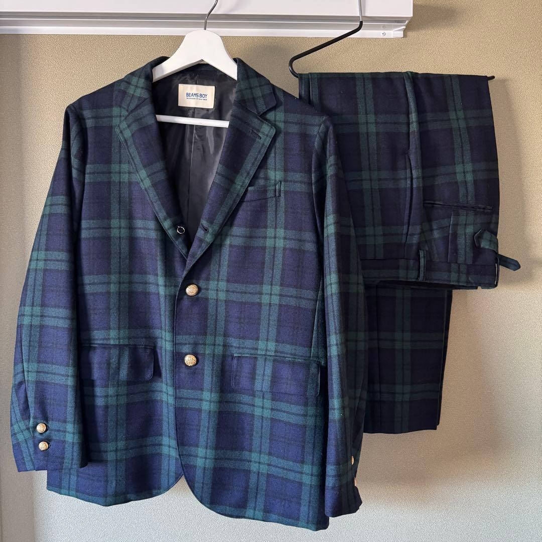 BEAMS BOY ブレザー セットアップ BLACK WATCH