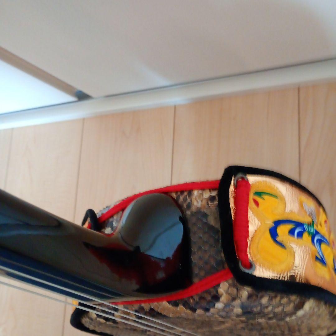 沖縄三線 ヘビ皮模様 本体とケース付き