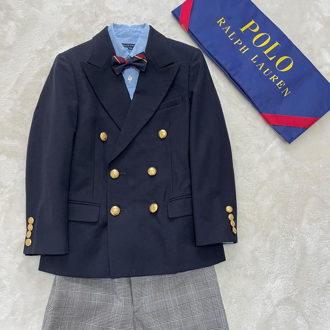 美品✨ラルフローレン130豪華4点フォーマルセットアップスーツ入学式　紺ブレザー