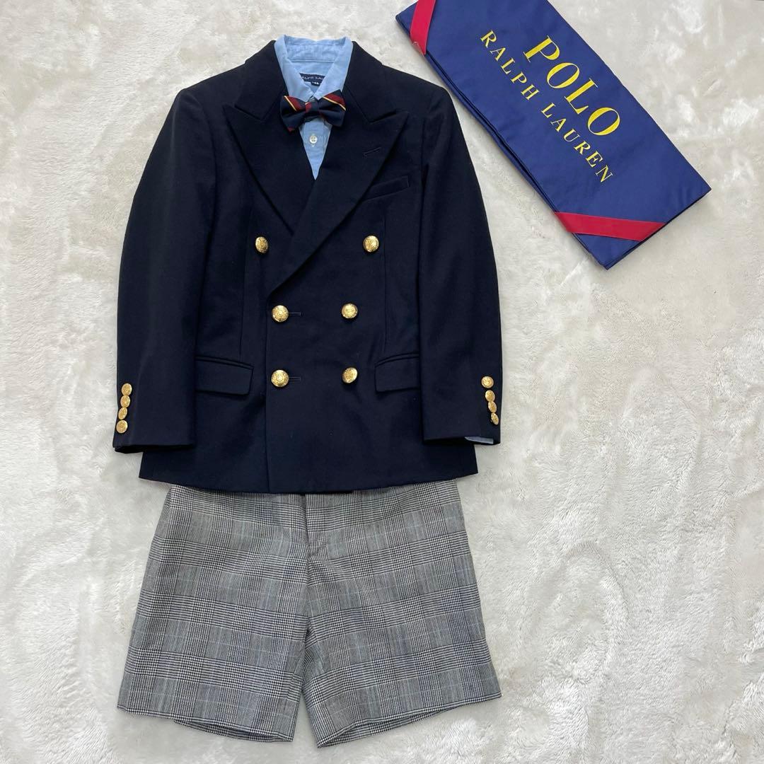 美品✨ラルフローレン130豪華4点フォーマルセットアップスーツ入学式　紺ブレザー