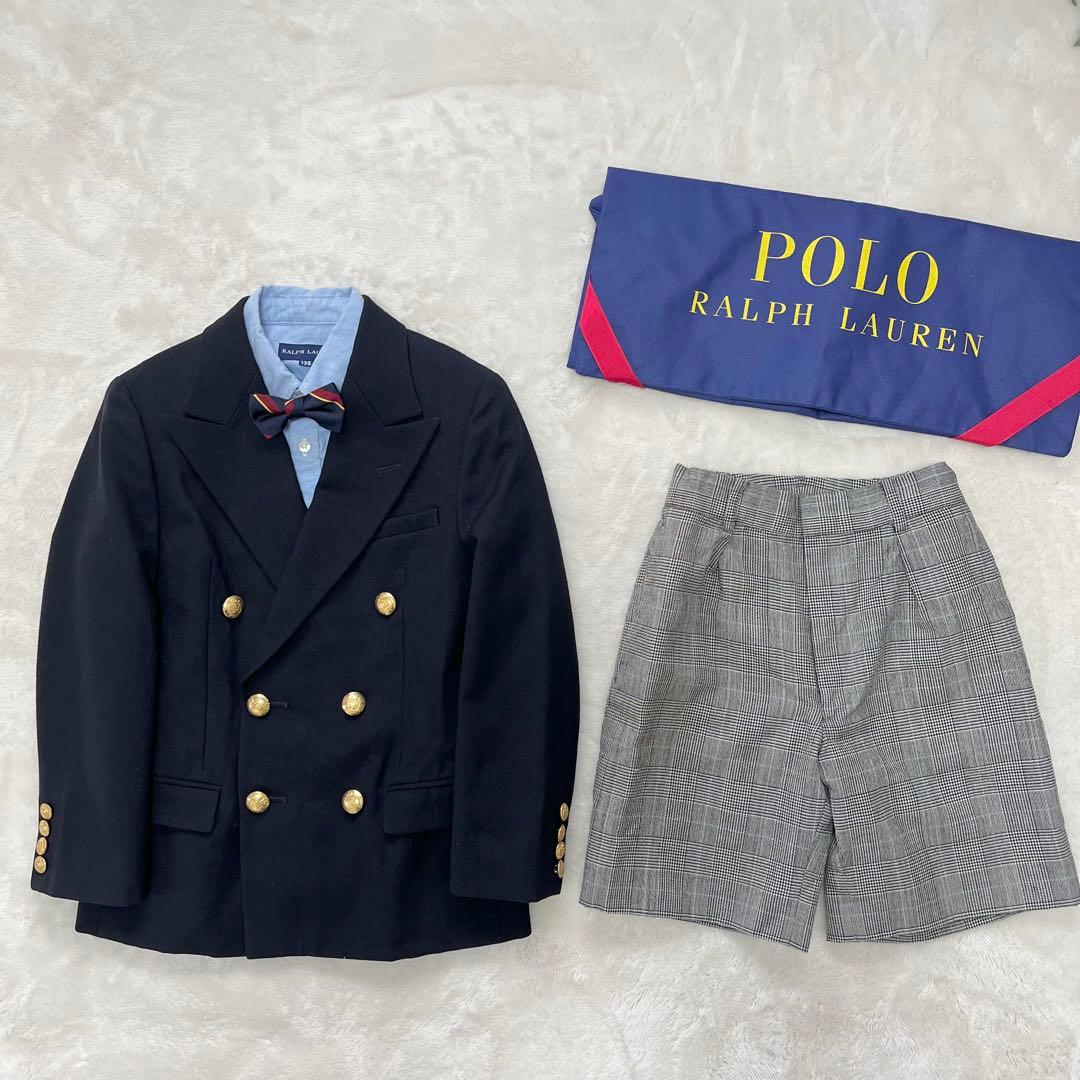 美品✨ラルフローレン130豪華4点フォーマルセットアップスーツ入学式　紺ブレザー
