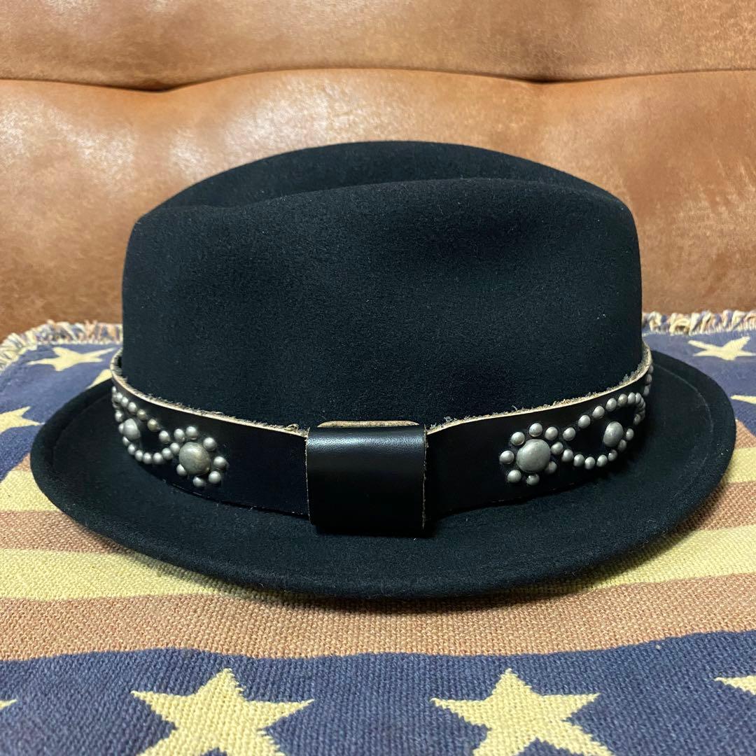 USA製 ニューヨークハット × HTC ウールハット　スタッズ　レザー