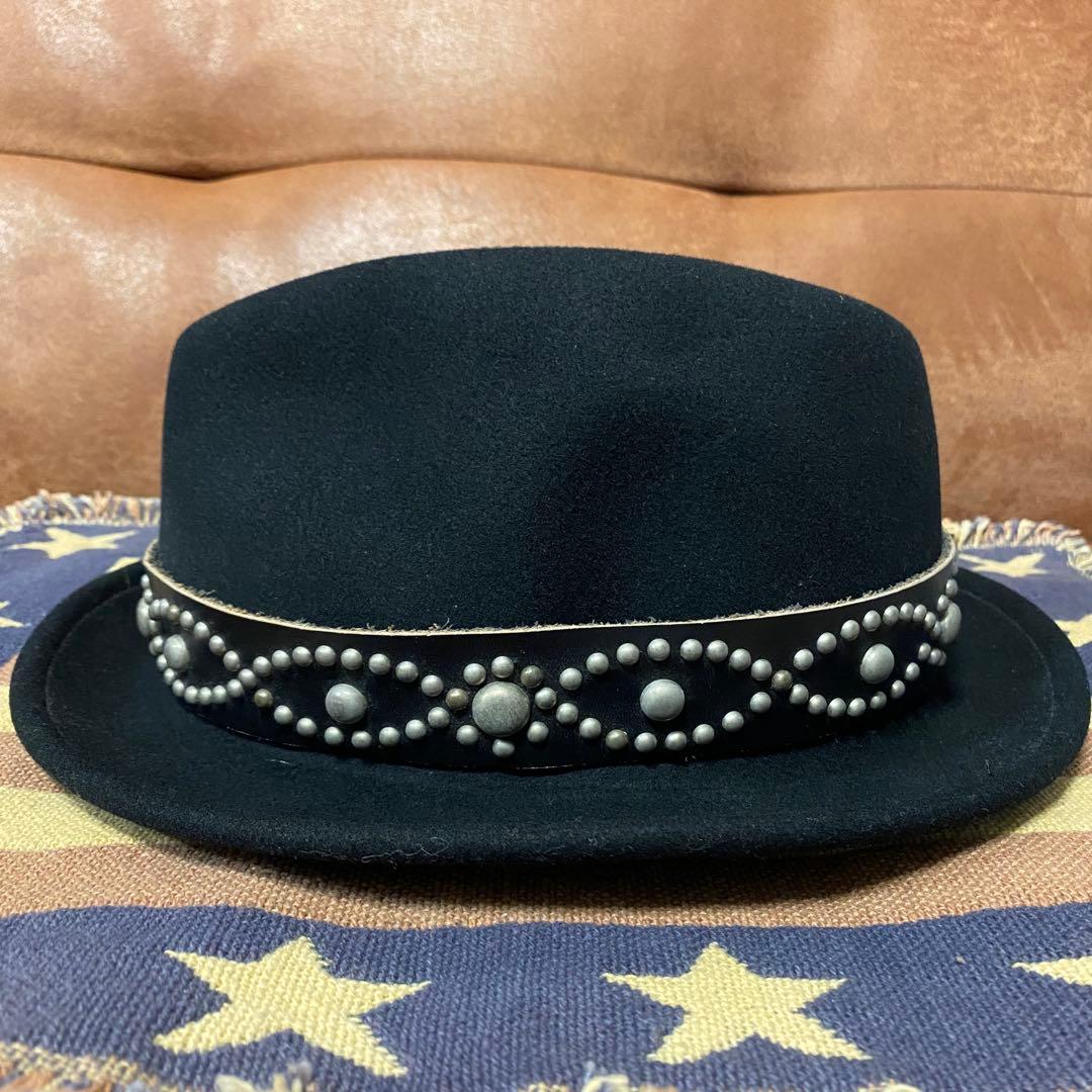 USA製 ニューヨークハット × HTC ウールハット　スタッズ　レザー
