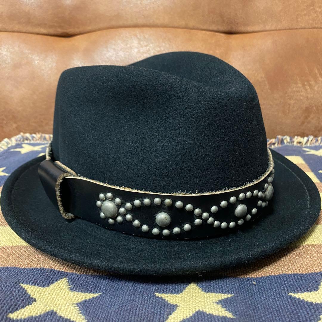 USA製 ニューヨークハット × HTC ウールハット　スタッズ　レザー