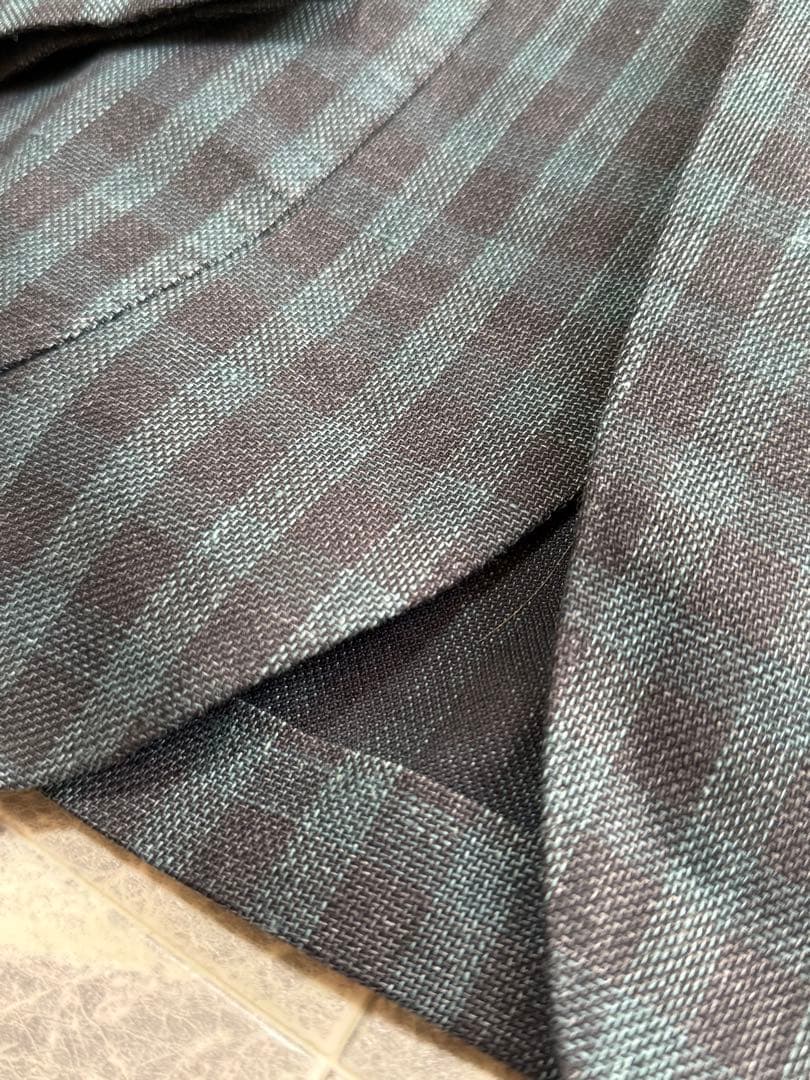 BEAMSF ビームスエフ リネン チェック 総柄 テーラード ジャケット 44