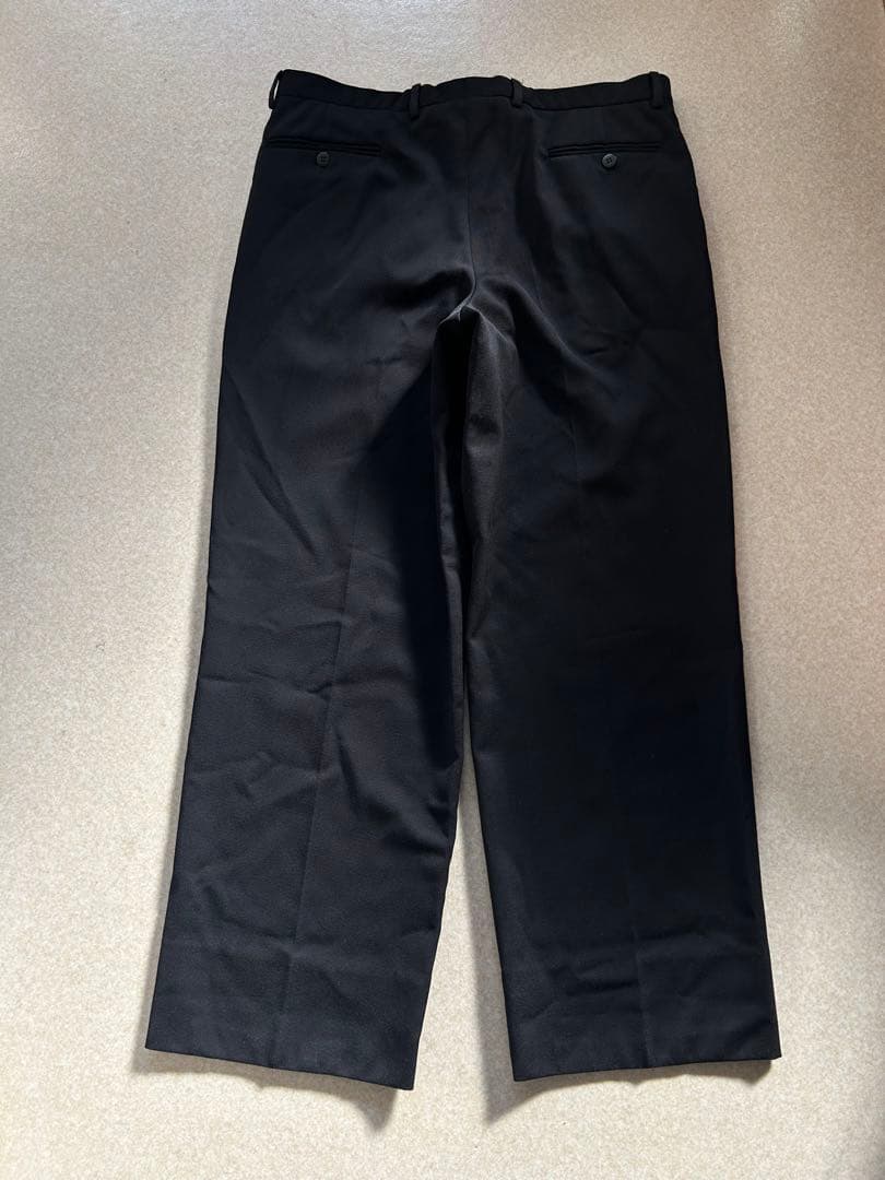 90s ジョルジオアルマーニ黒スラックス 裾当て付き