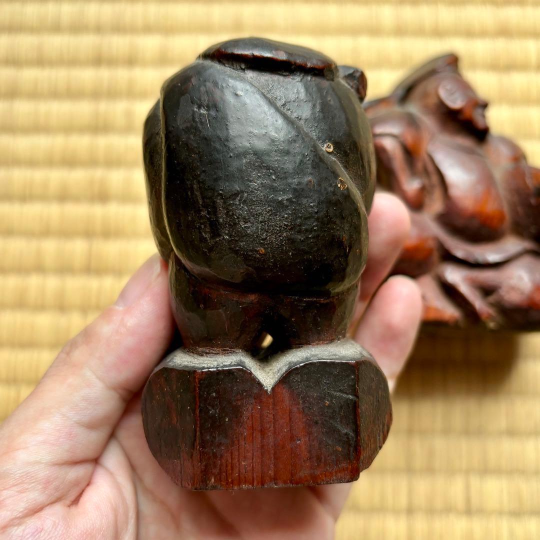 恵比寿 大黒　木彫　郷土玩具　時代　骨董　古美術　張子型　江戸　明治　昭和