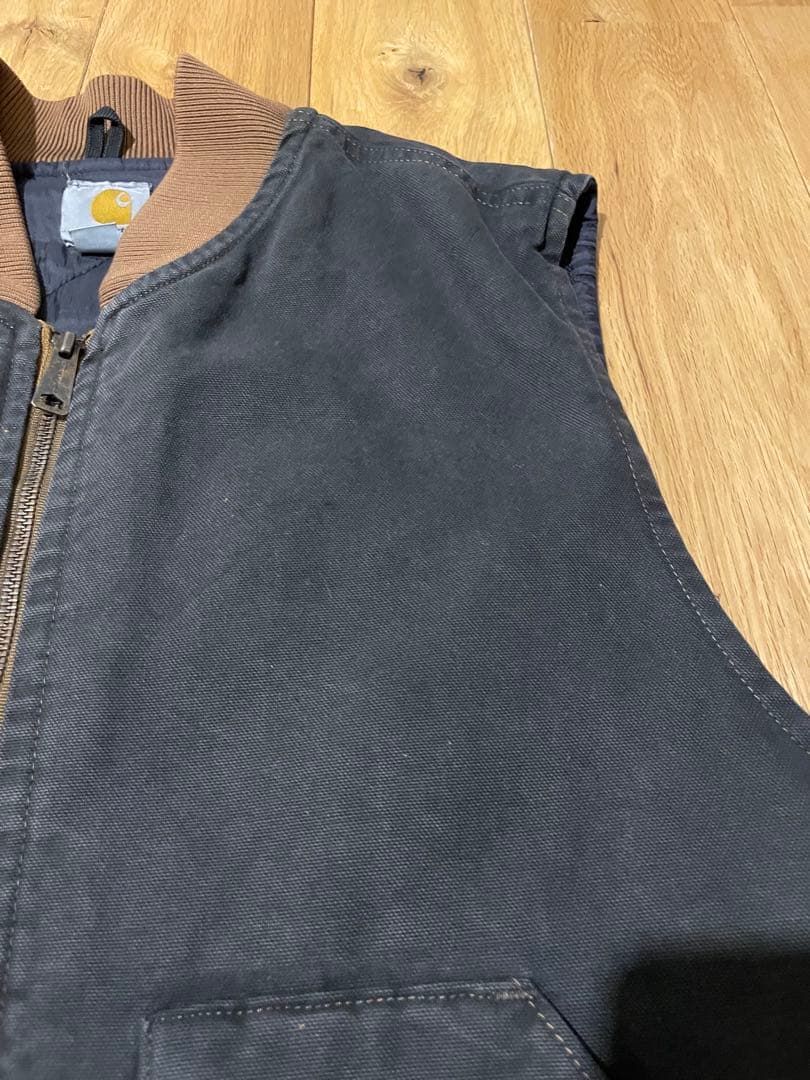 Carhartt ダック生地　ブラック ダウンベスト 2XL カーハート