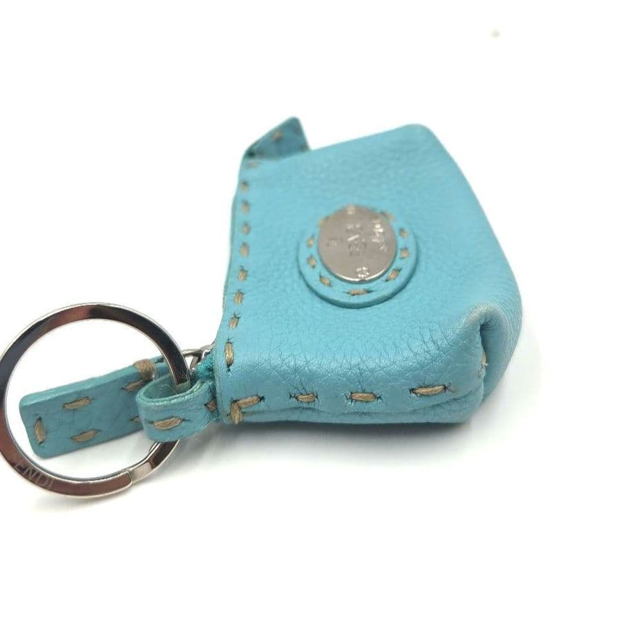 希少色 水色●FENDI セレリア ケース 小銭入れ レザー キーリング