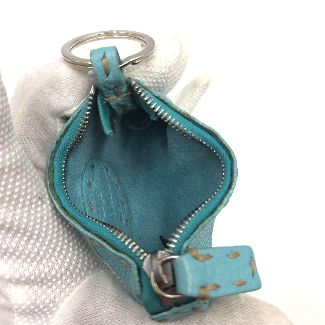 希少色 水色●FENDI セレリア ケース 小銭入れ レザー キーリング