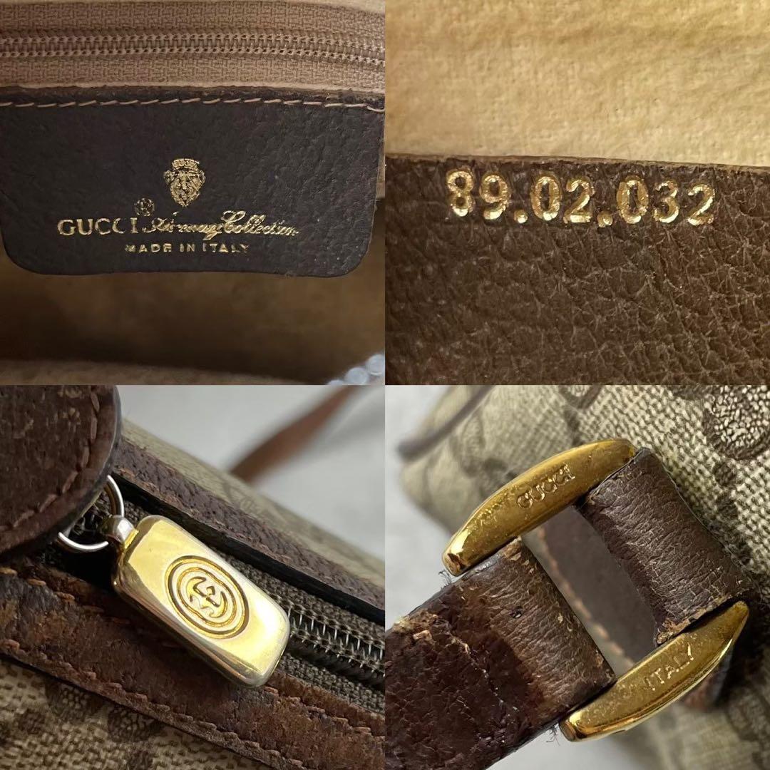 希少 グッチ シェリーライン GG キャンバス レザー ショルダーバッグ PVC