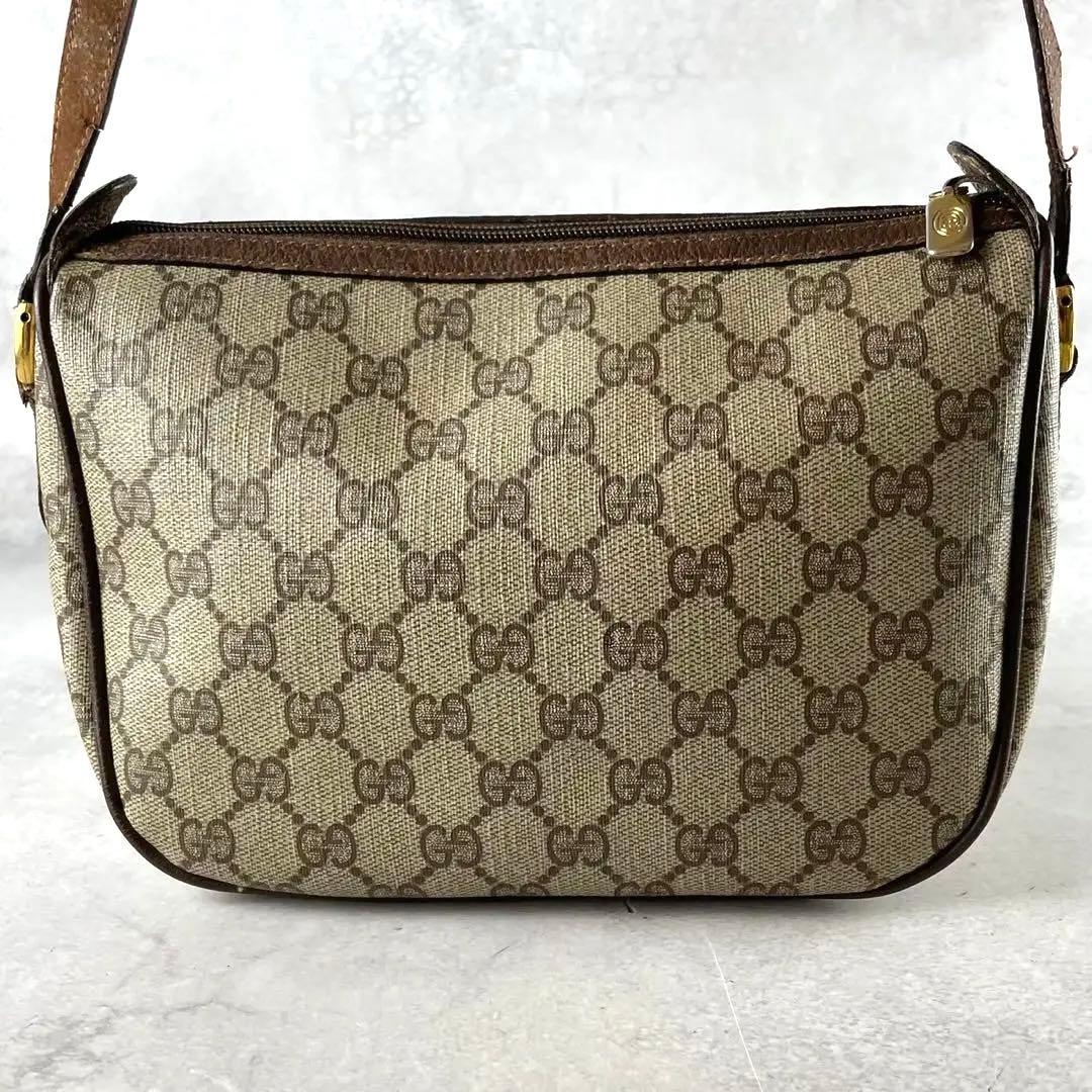 希少 グッチ シェリーライン GG キャンバス レザー ショルダーバッグ PVC