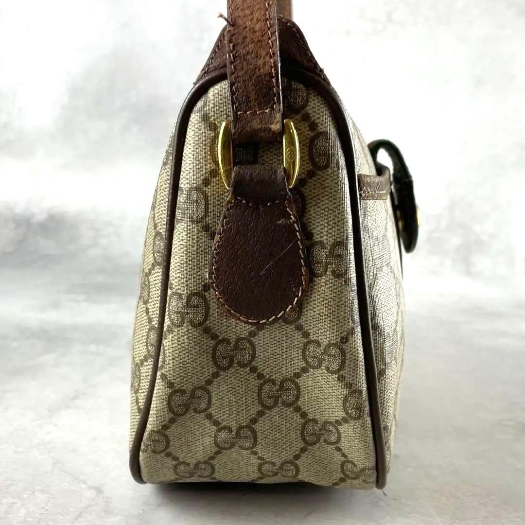 希少 グッチ シェリーライン GG キャンバス レザー ショルダーバッグ PVC