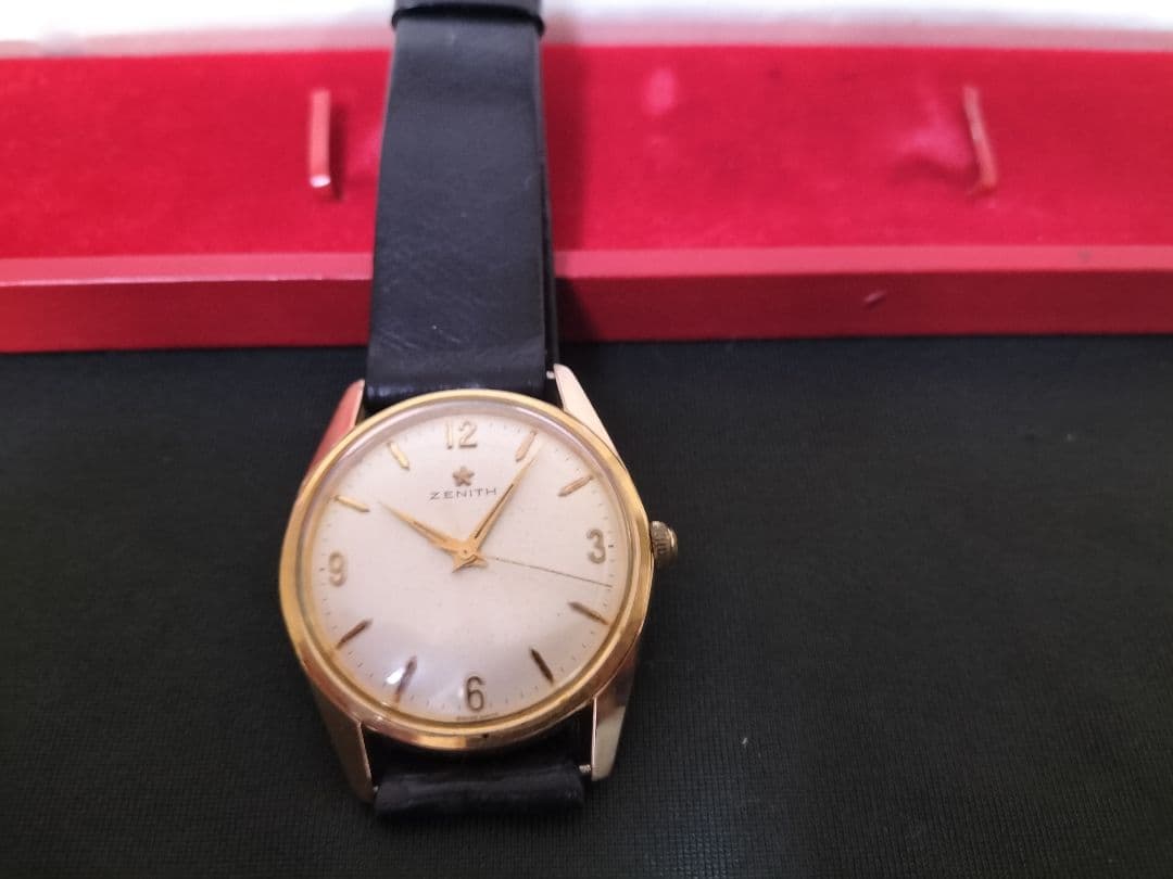 ゼニス ヴィンテージ手巻き時計 メンズ　ZENITHベルトBOX付き稼働中