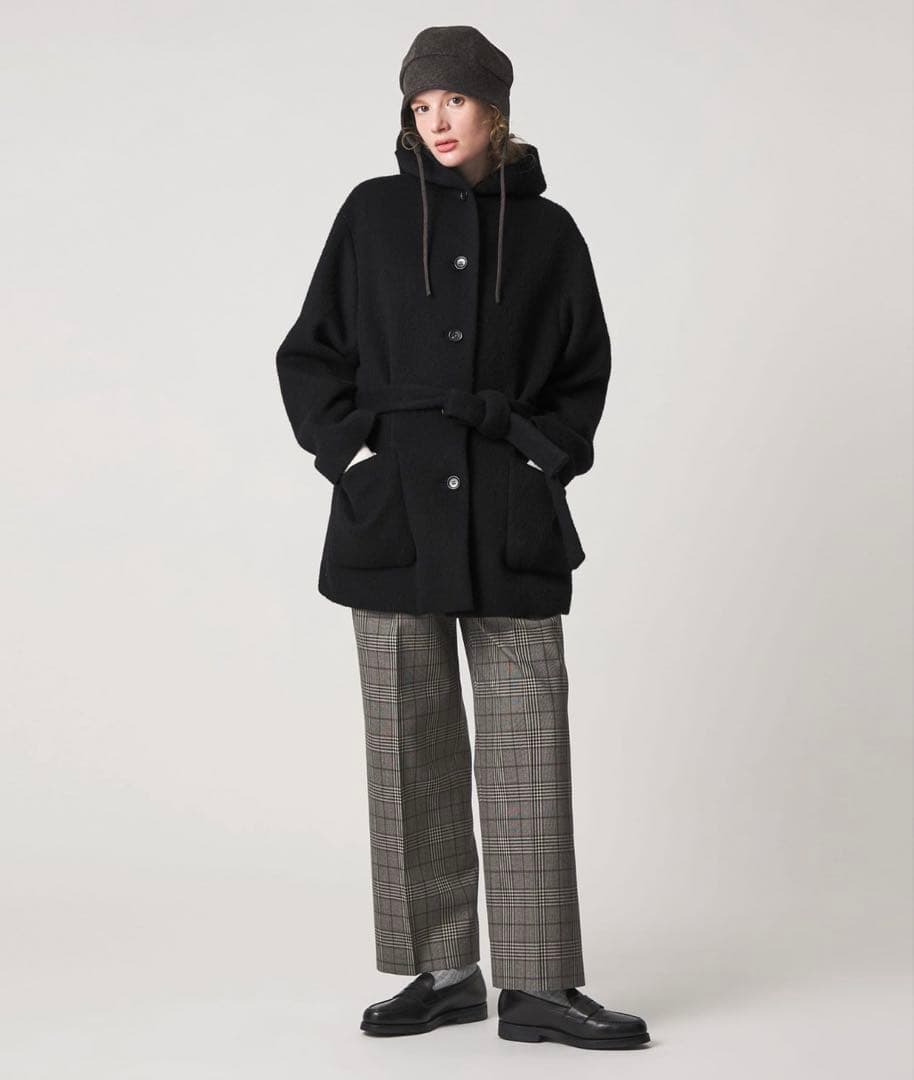 Steven Alan シャギー フード コート ブラック M