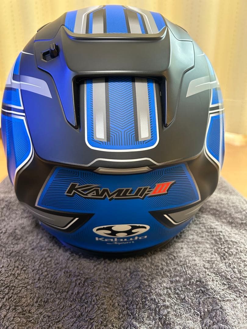 OGKカブトKAMUI3アクセルフラットブラックブルーフルフェイスヘルメット