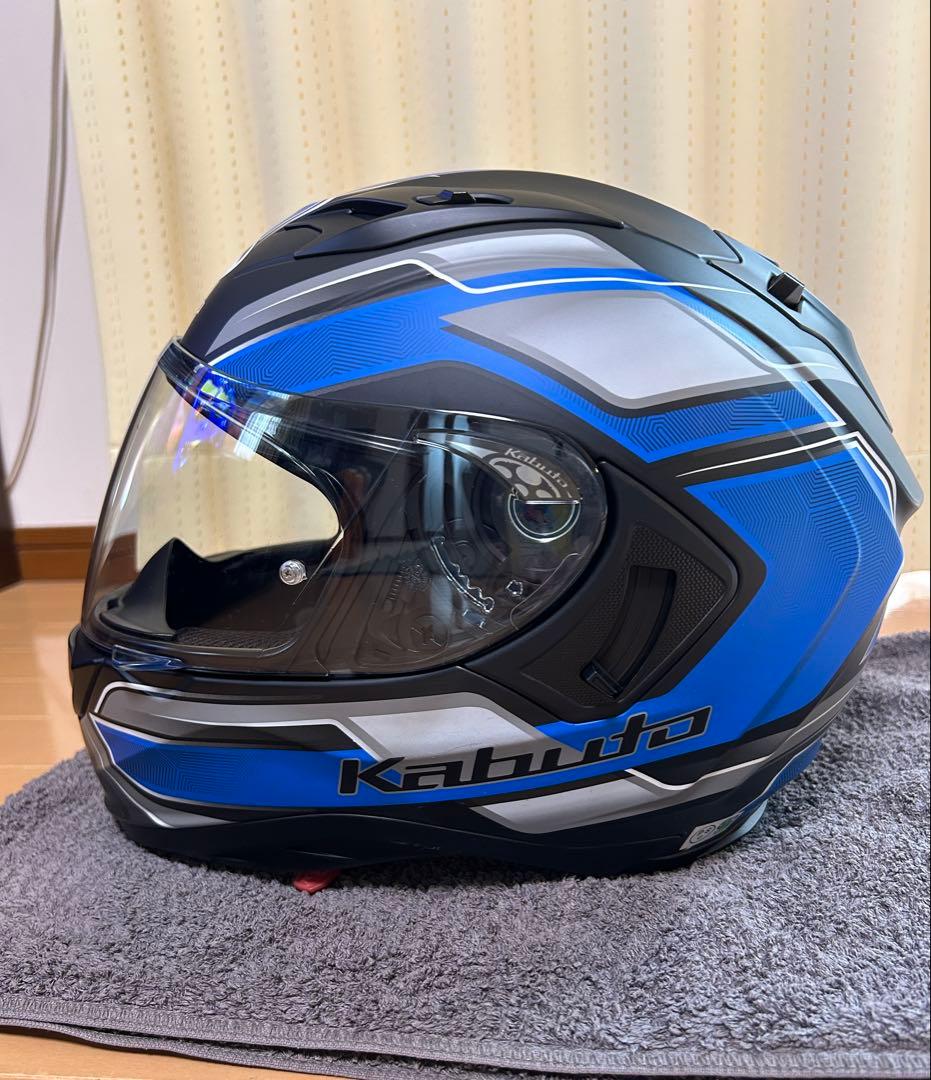 OGKカブトKAMUI3アクセルフラットブラックブルーフルフェイスヘルメット